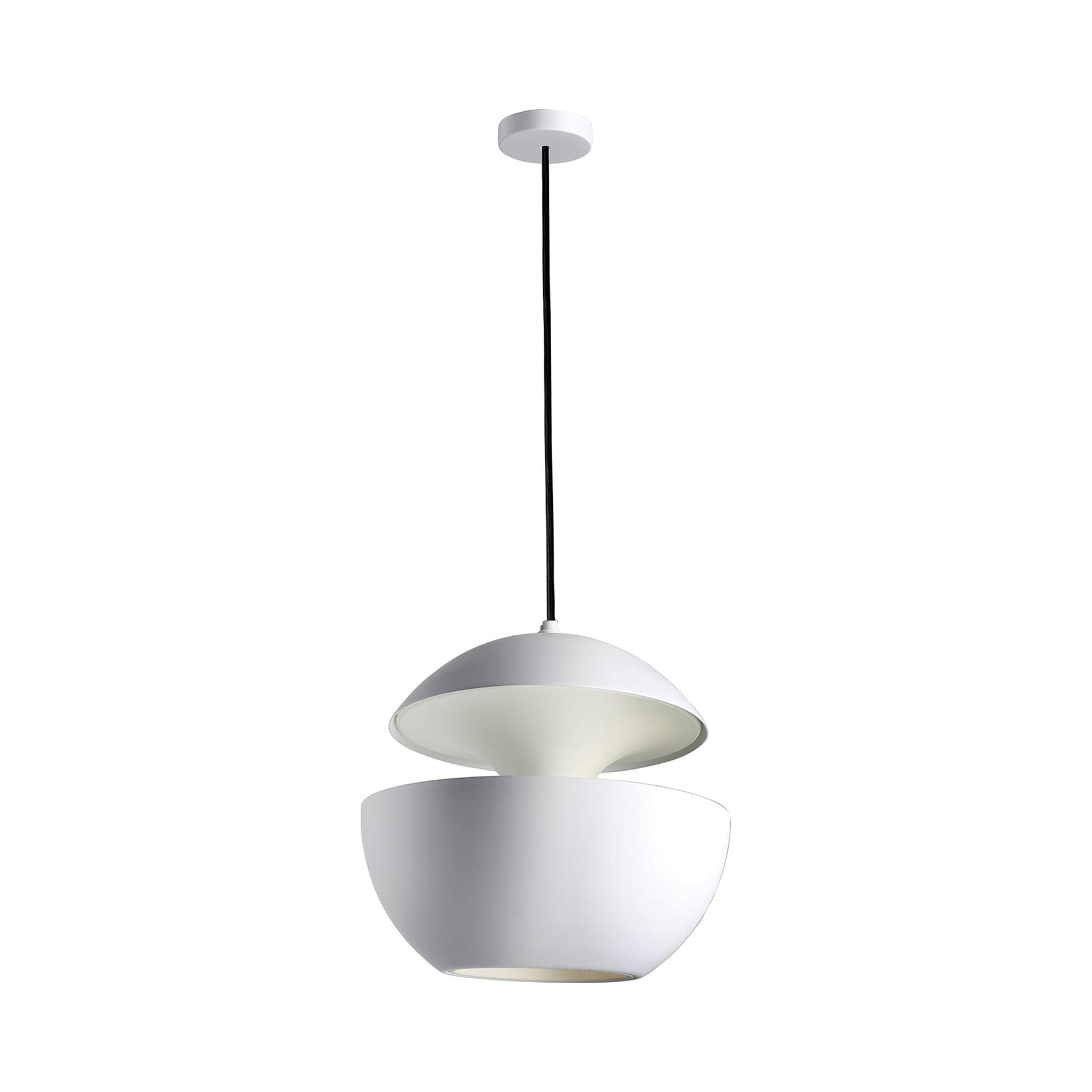 Large White Aluminum Pendant Light with LED