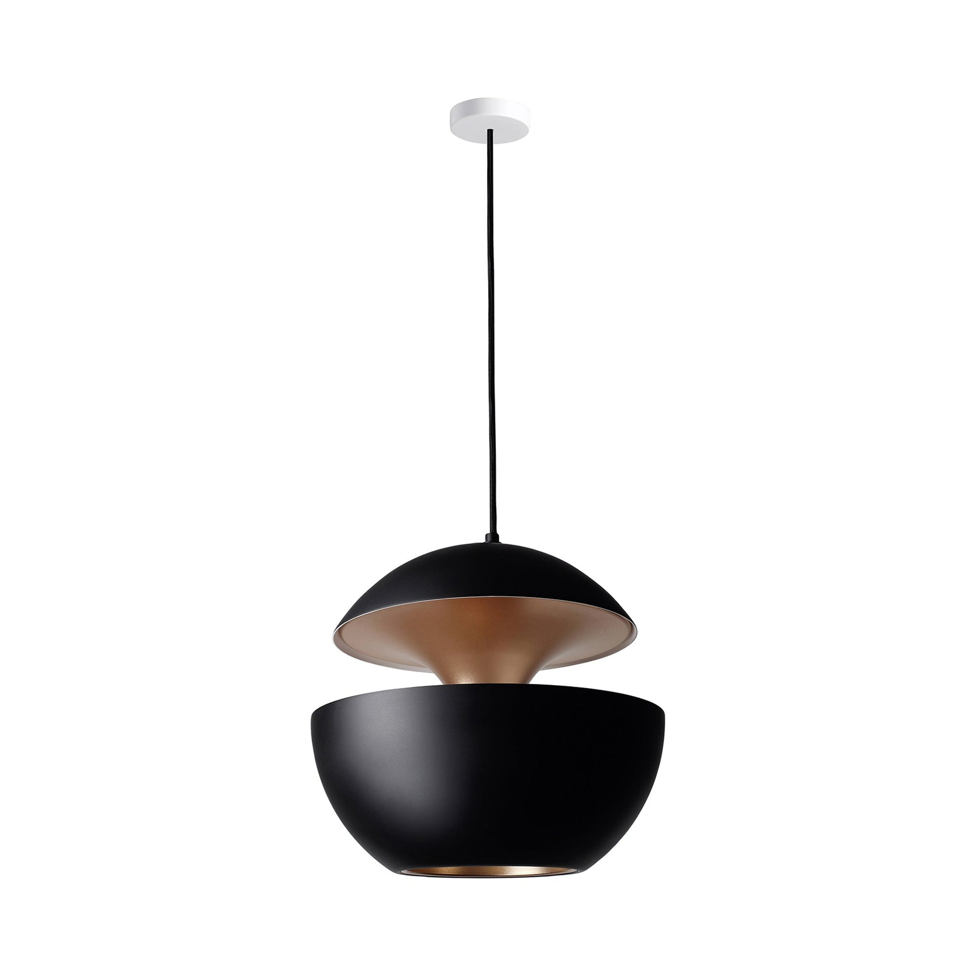 Black and Copper Aluminum Pendant Light, 18" Diameter