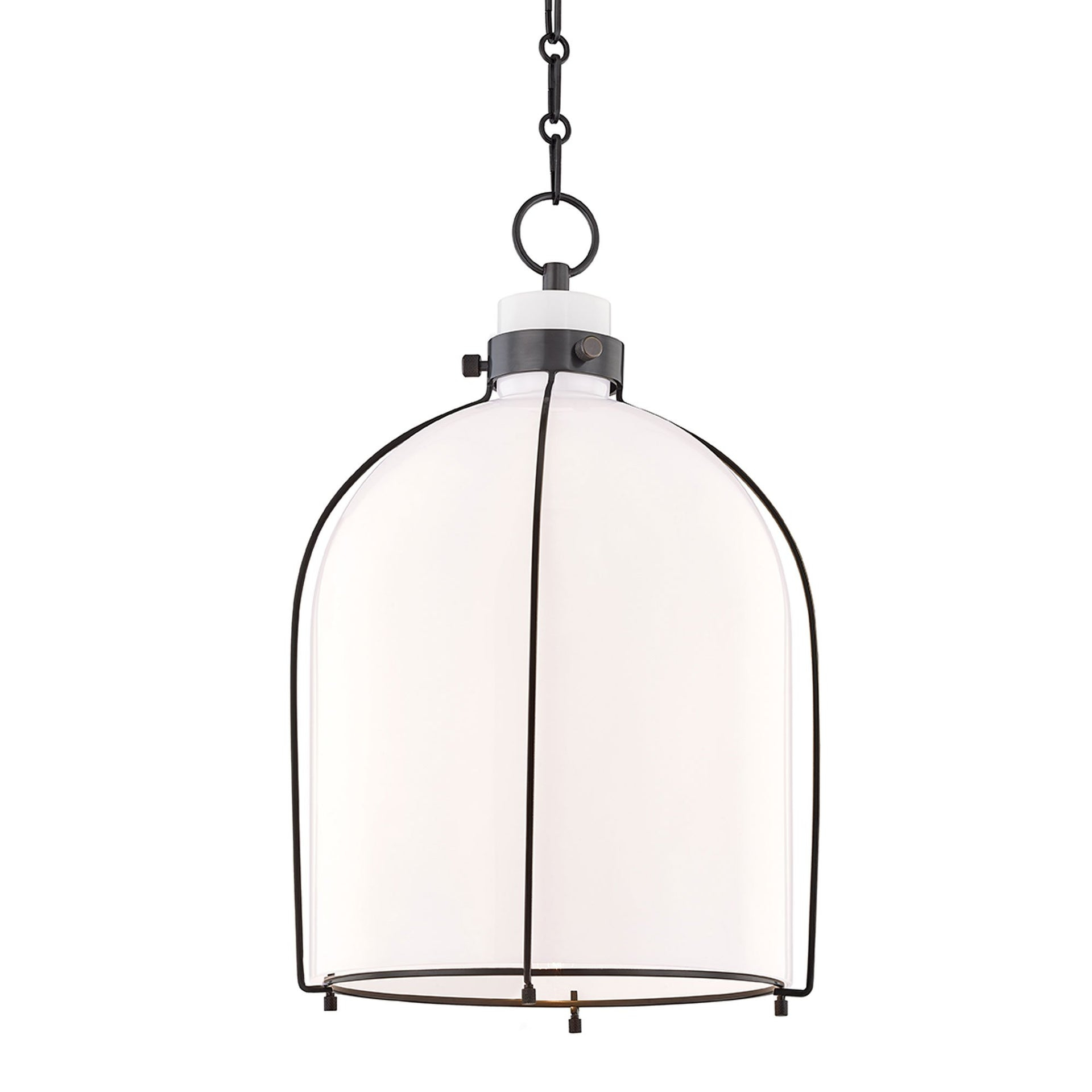 Sybil Pendant Light - Opal / Curved / Antique Bronze