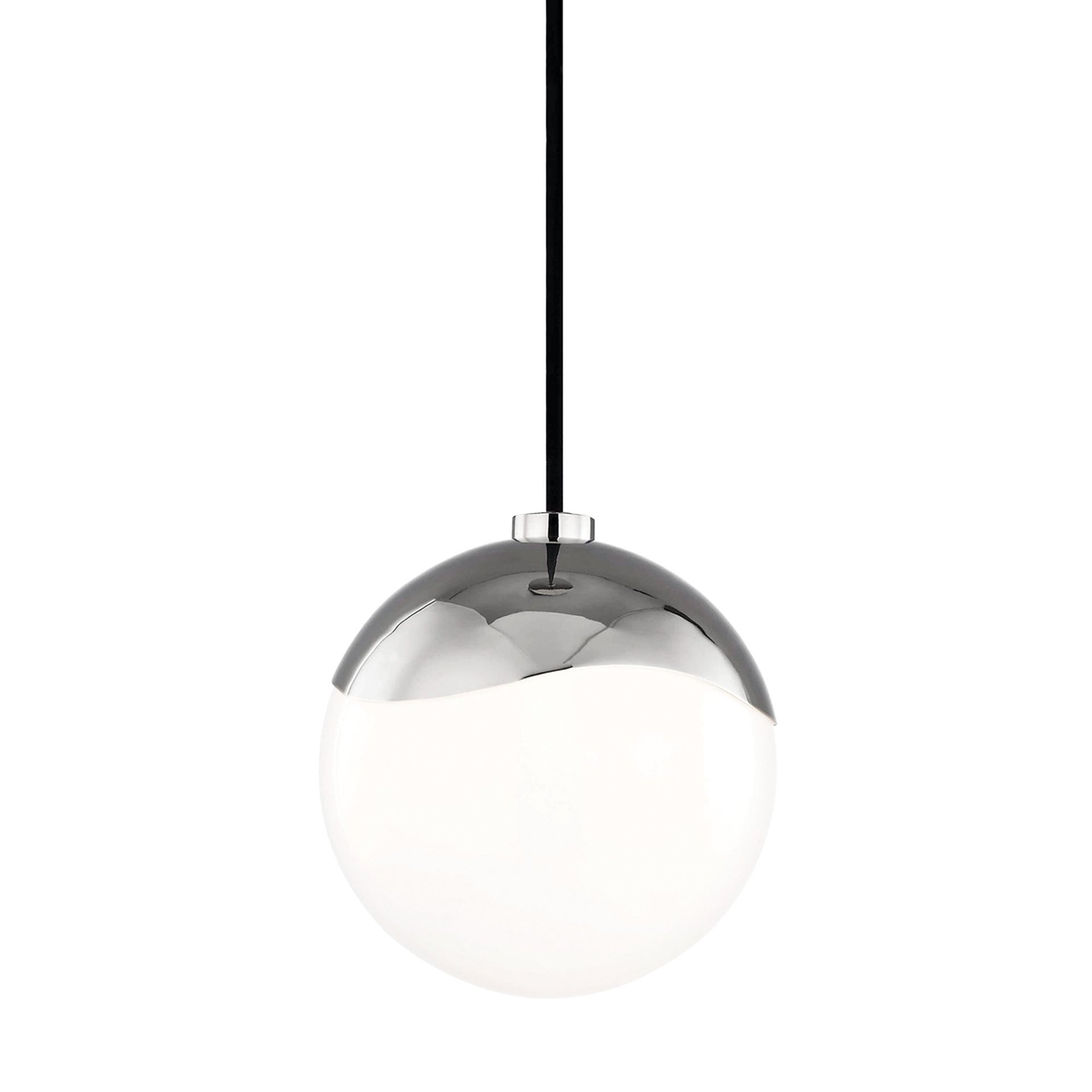 Ella Polished Brass Globe Pendant with White Glass Shade