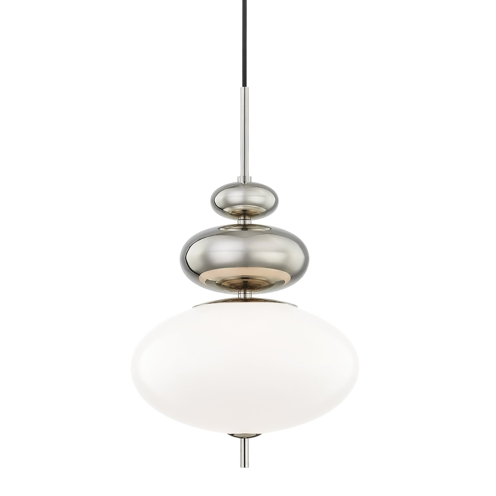 Mitzi Elsie 1 - Light Pendant in  Polished Nickel Opal Glossy Glass Shade  Shade