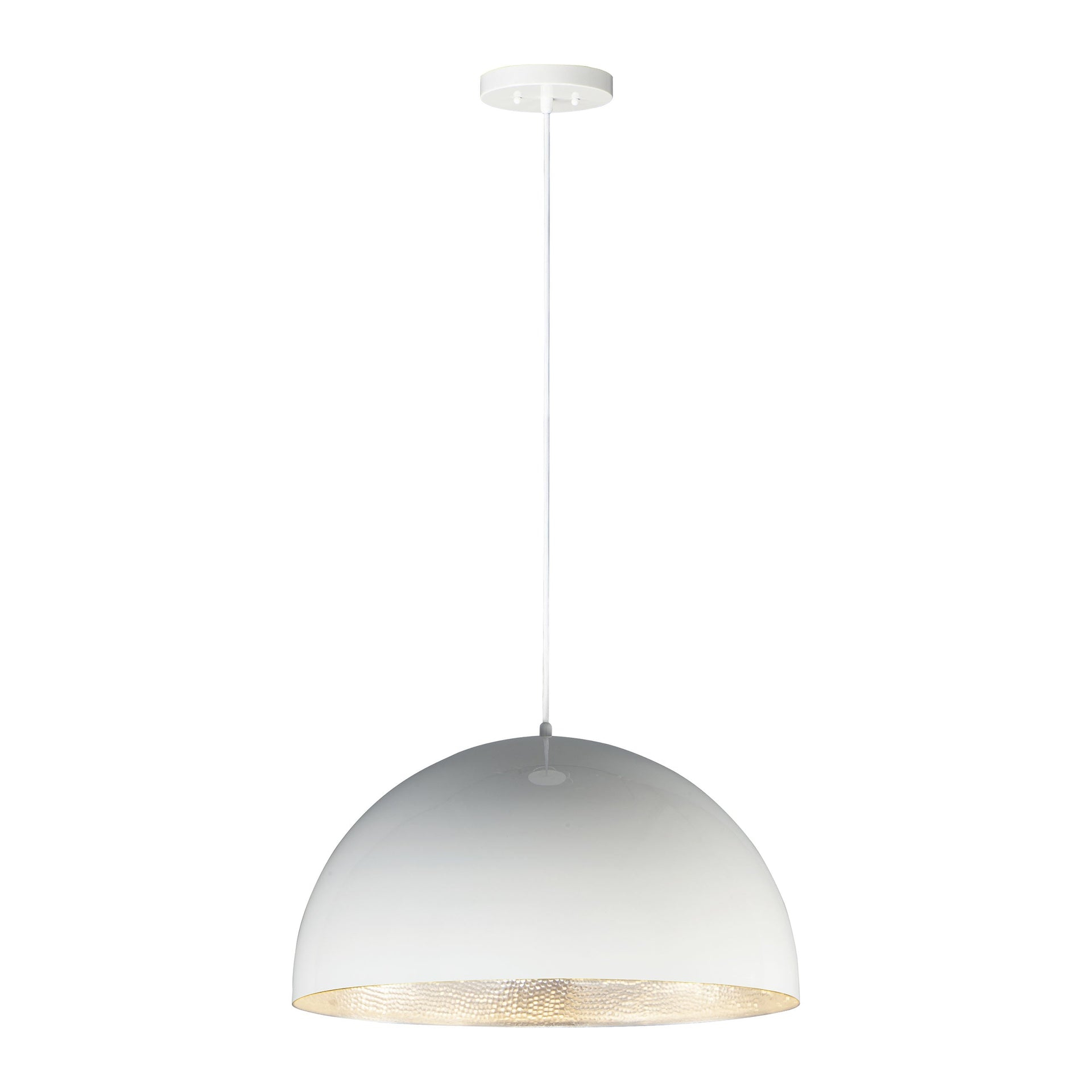 ET2 Lighting Hemisphere 1 - Light Pendant in  Gloss White/Aluminum