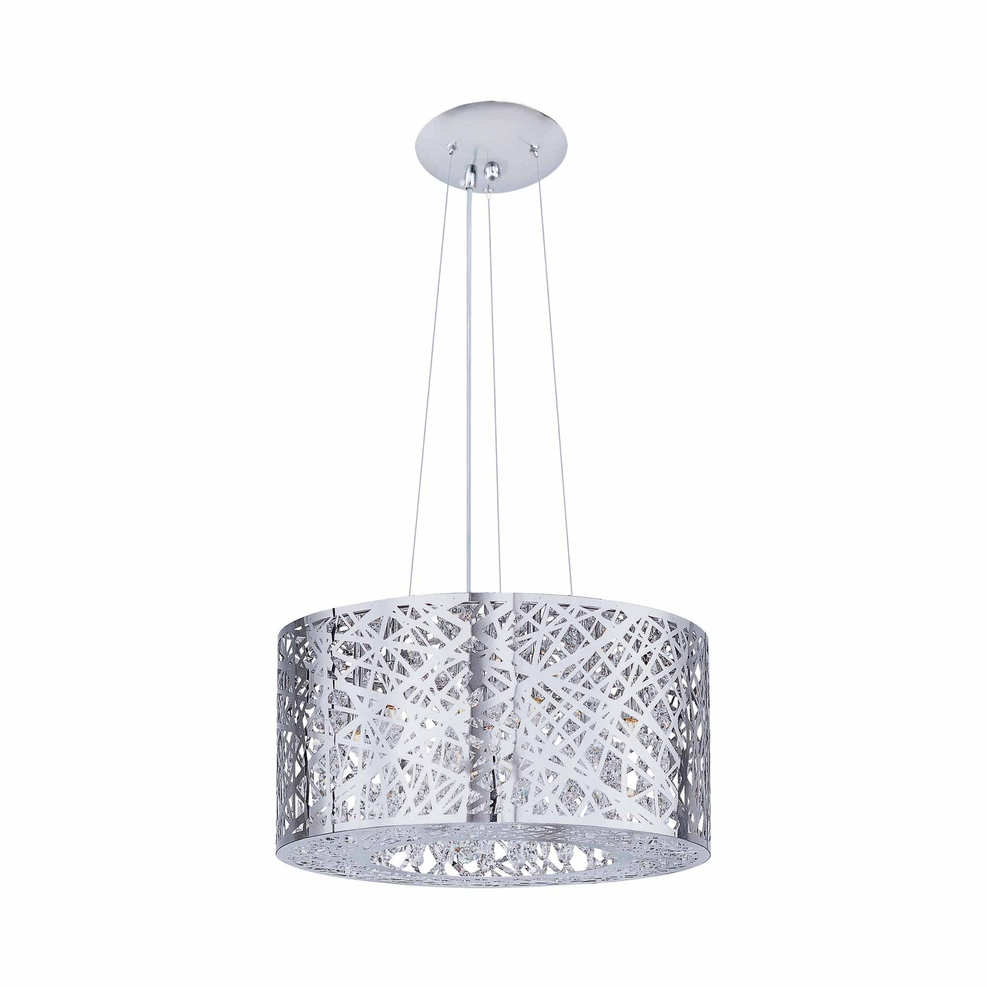 Et2 E21309 Inca 15" Crystal Drum Pendant - Chrome
