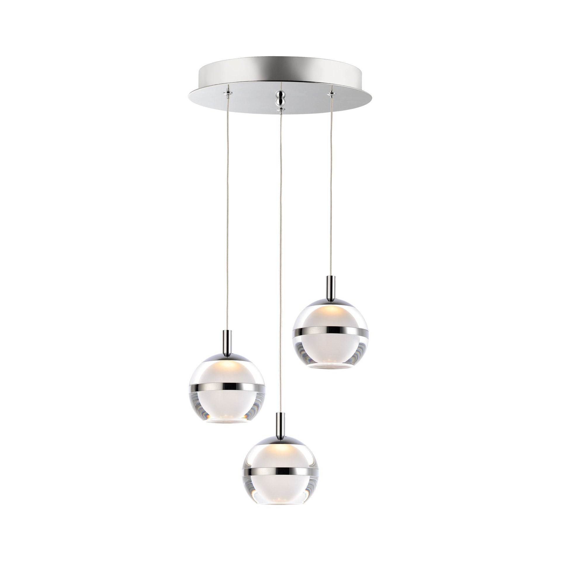 ET2  Swank 3-Light Pendant Ceiling Light - Polished Chrome