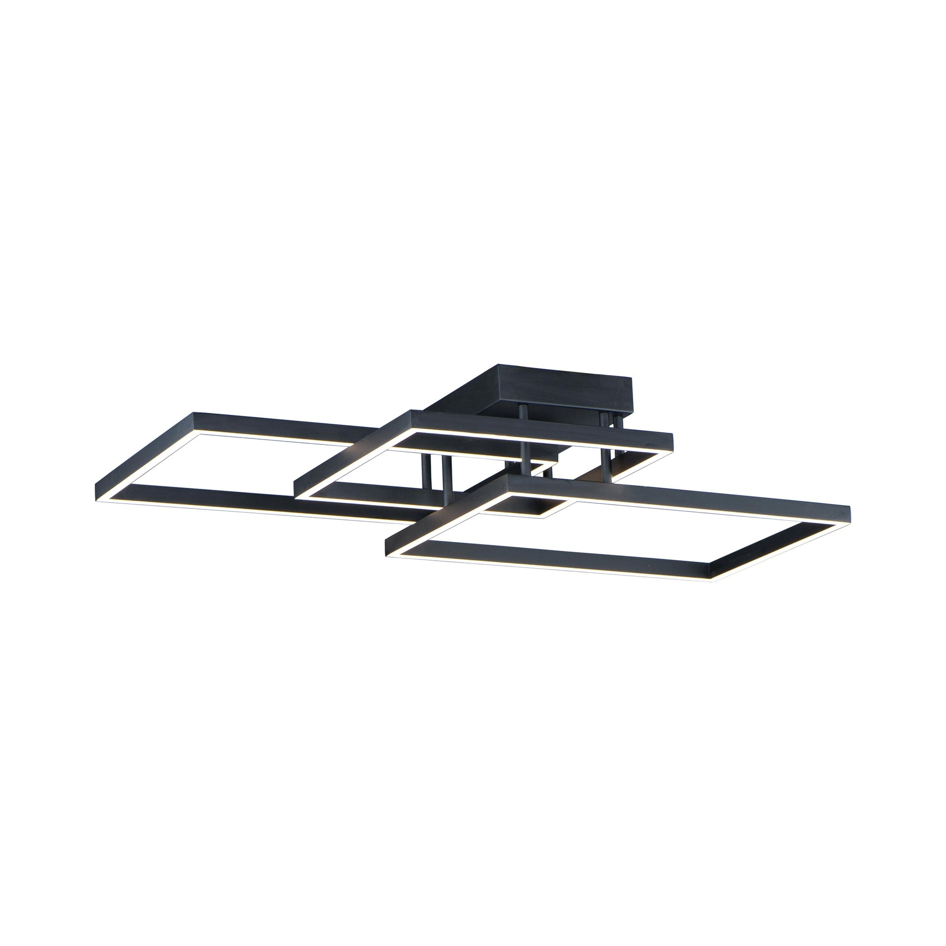 Modern Black Aluminum and Steel LED Flush Mount Ceiling Light