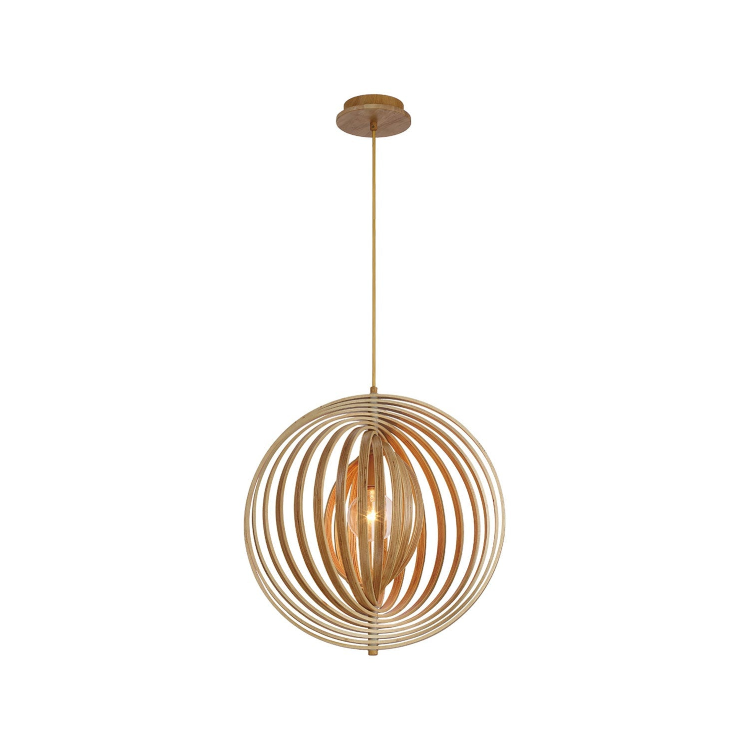 31873-017-Eurofase Lighting-Abruzzo - One Light Medium Pendant-Wood Finish