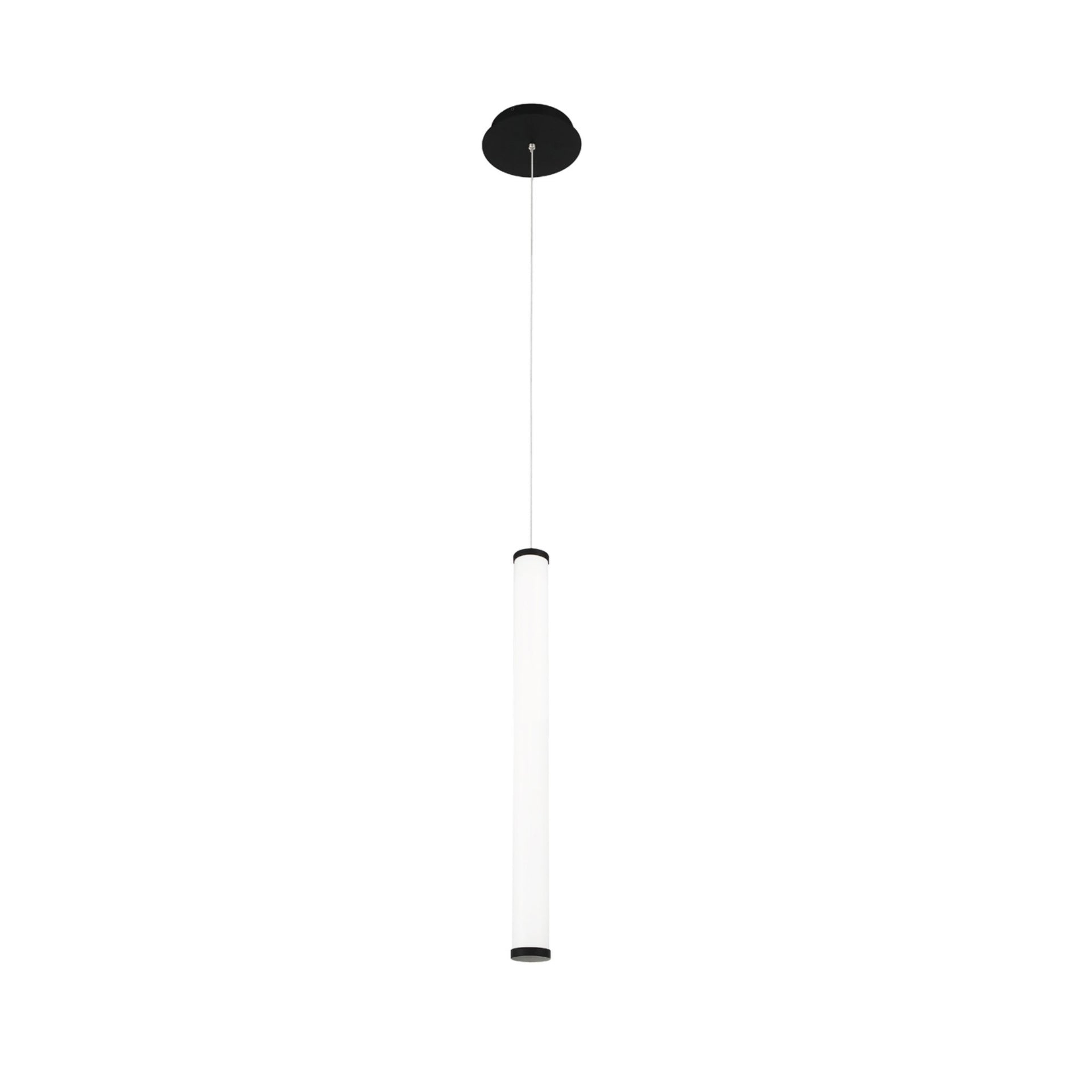 Sleek Flare Black LED Linear Pendant with Brushed Nickel Caps