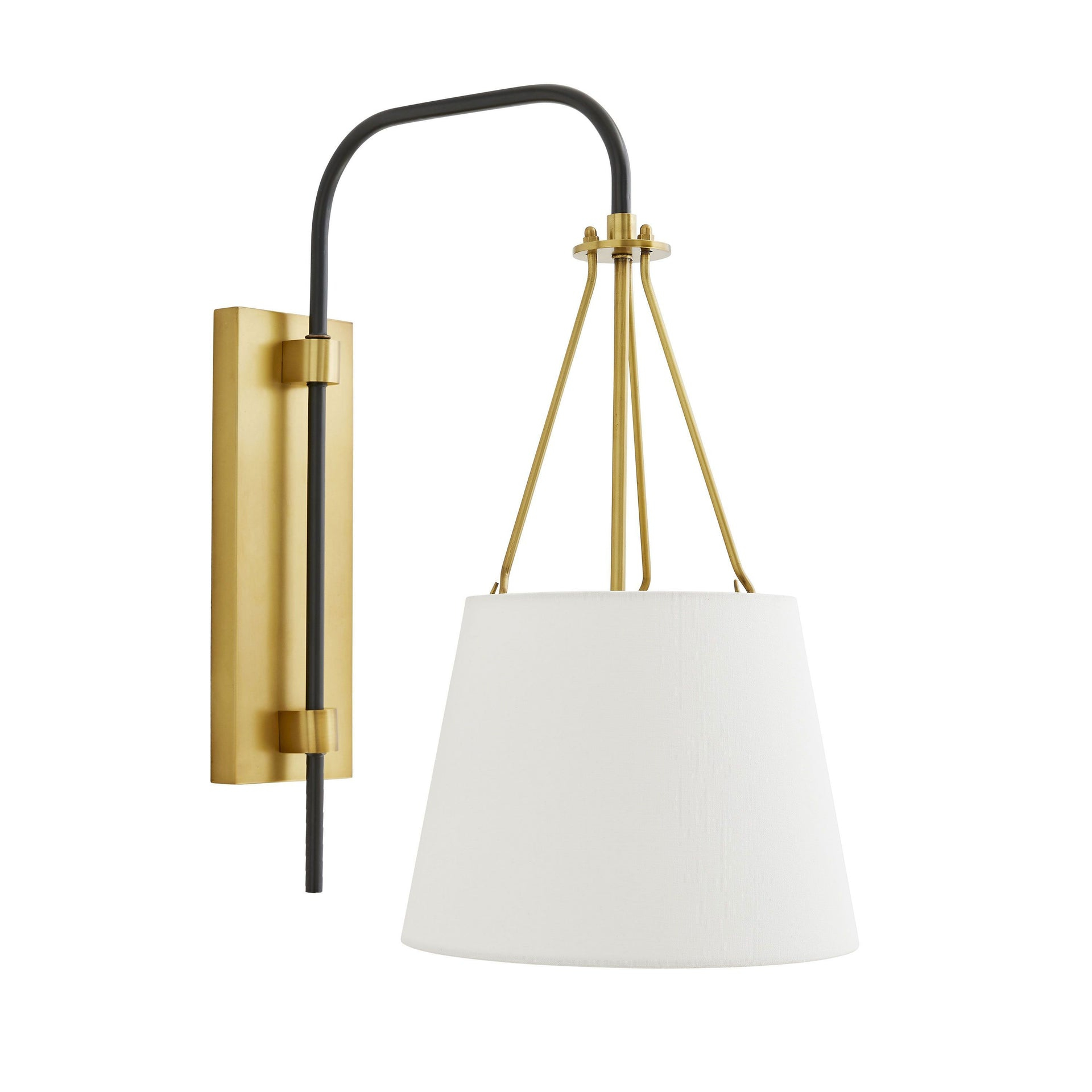 Franklin Black and Brass Swing Arm Sconce