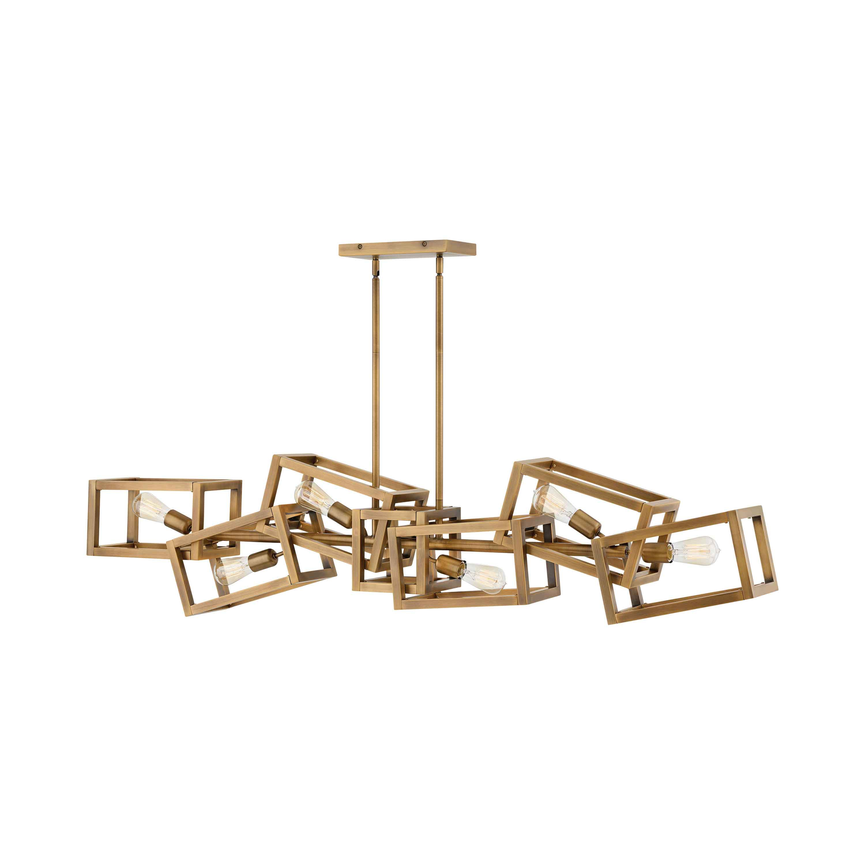 Ensemble Six Light Linear Geometric Square Chandelier