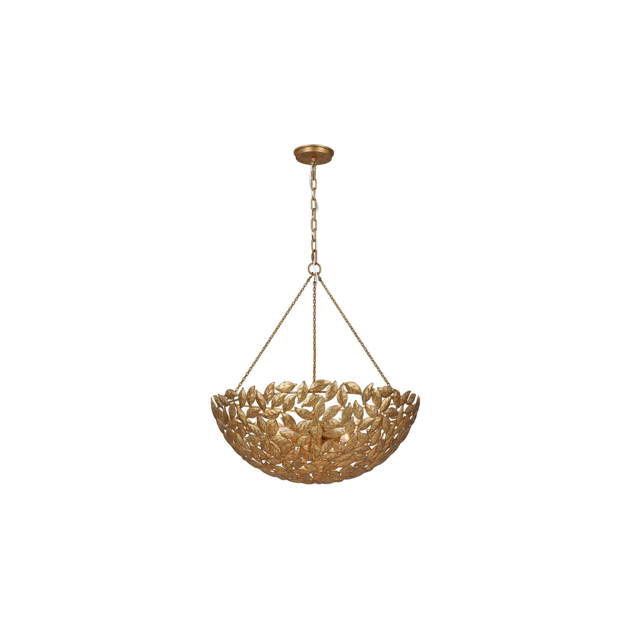 Antique Gild Glass Bowl Indoor/Outdoor Pendant Light