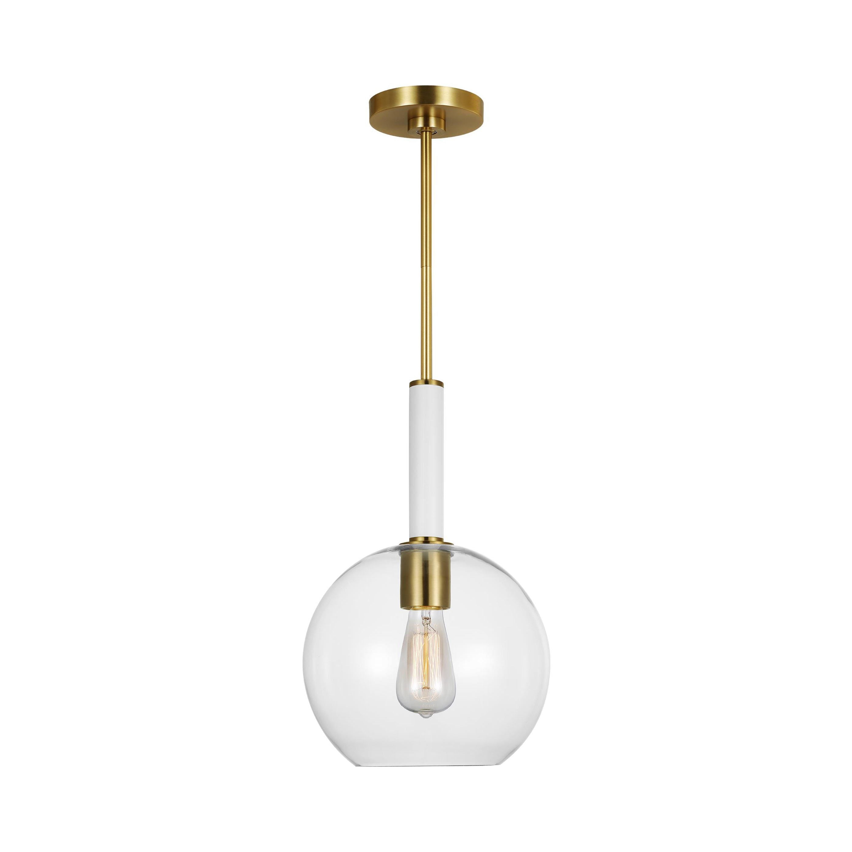 Monroe 16.5" Burnished Brass and Glass Pendant Light