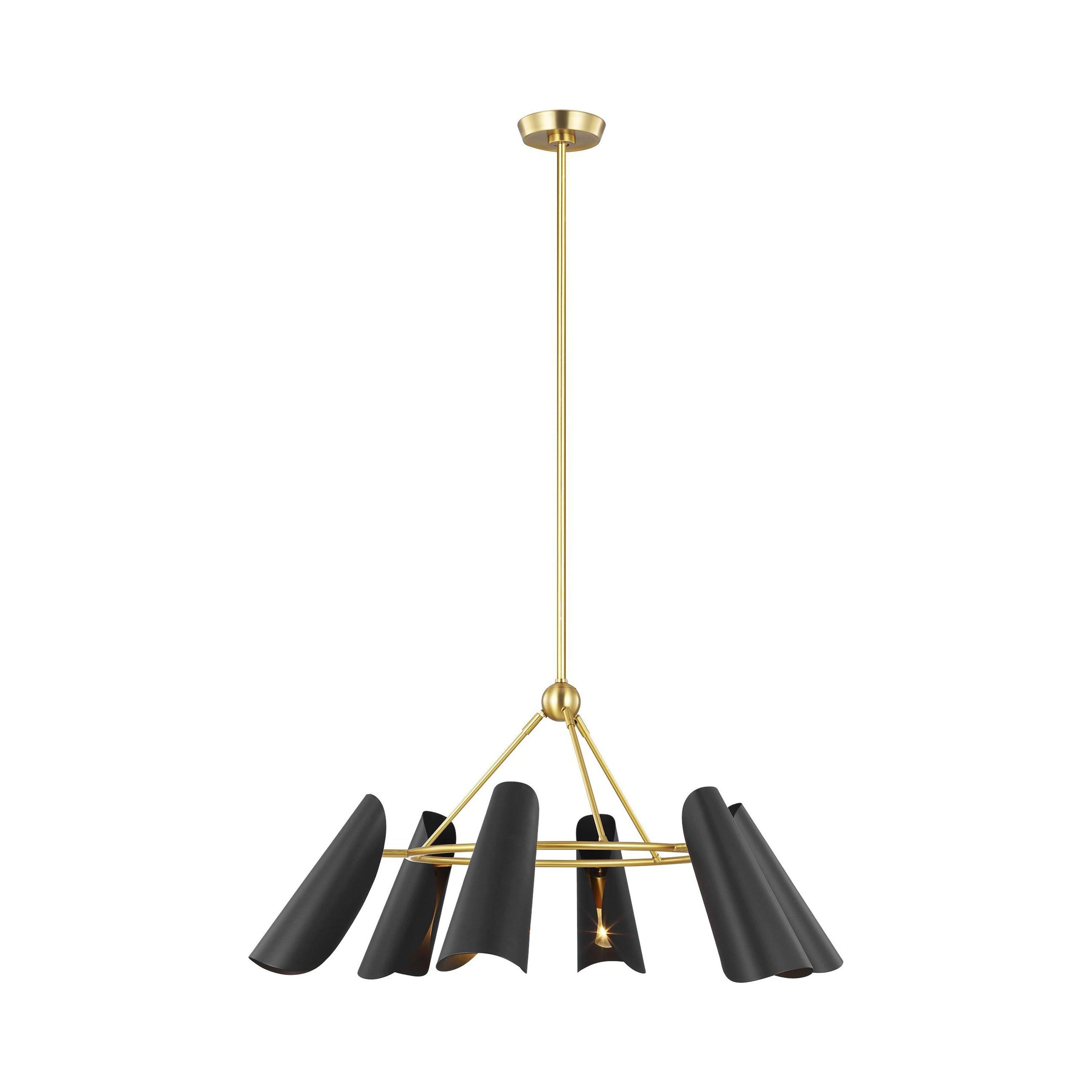 Mid-Century Modern Tresa 47.88" Brass Chandelier with Metal Shades