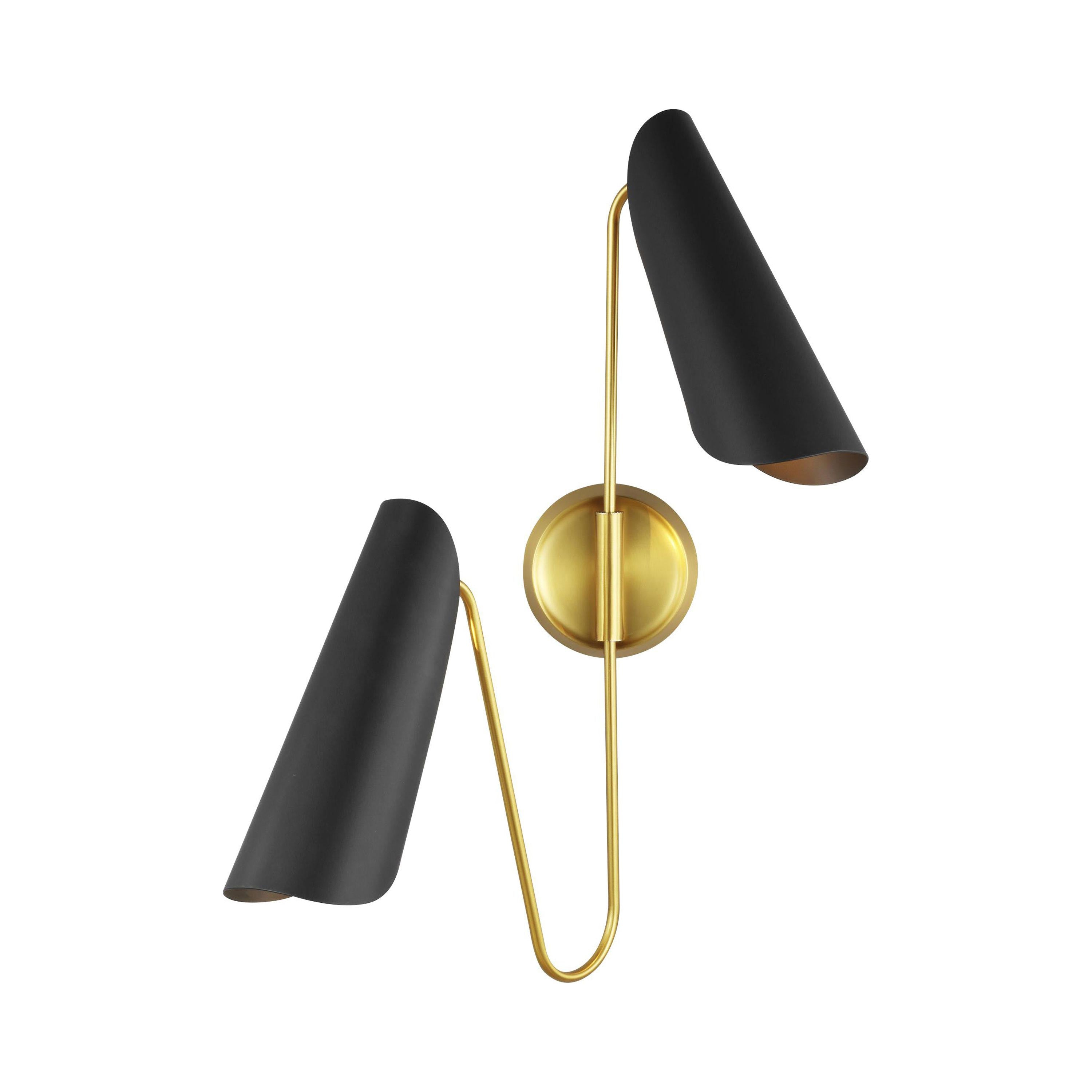 Tresa Matte White and Burnished Brass Cone Wall Sconce