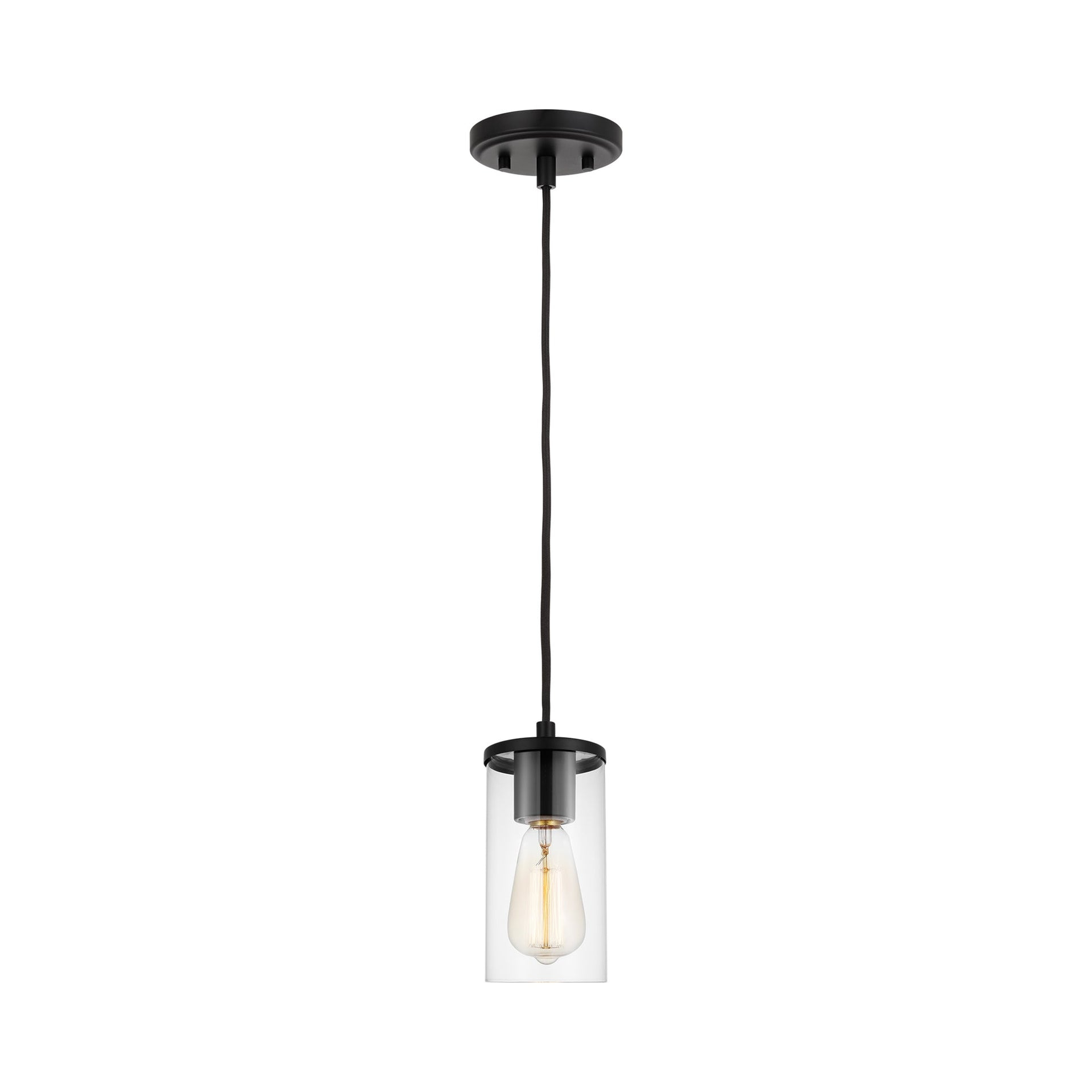 Midnight Black Glass Mini Globe Pendant Light