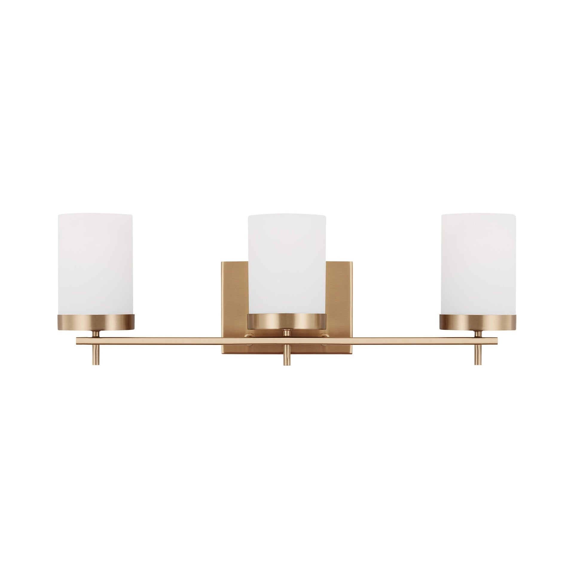 Generation Lighting 3-Light Zire Modern Bath Fixture Wall Lamp Satin Brass 4490303-848, Bathroom Light Fixture for Home Décor, Wall Sconce Vanity Light Fixture and Bathroom Accessory