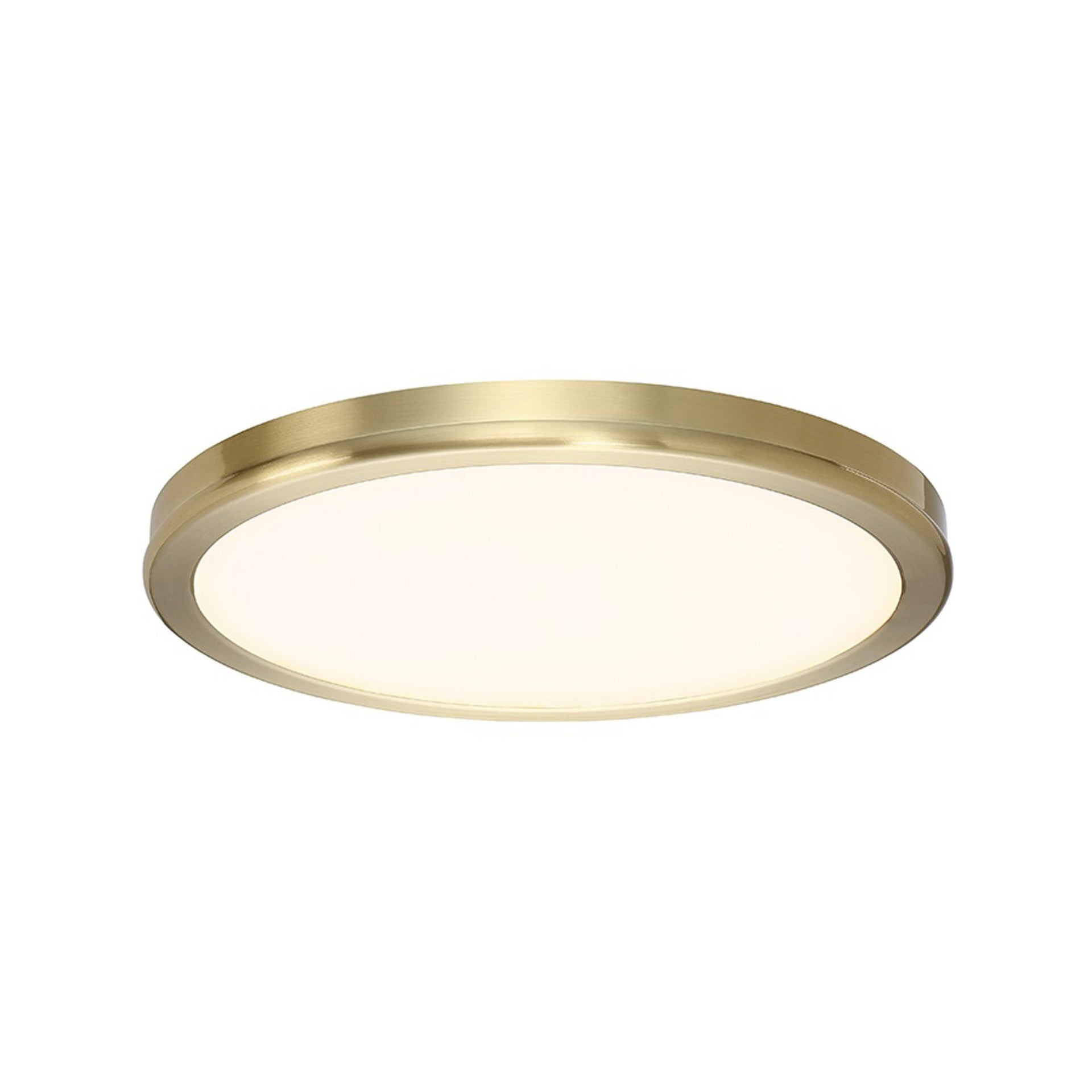 WAC Lighting dweLED, Geos 10in LED Round Low-Profile Flush Mount 2700K in Brass