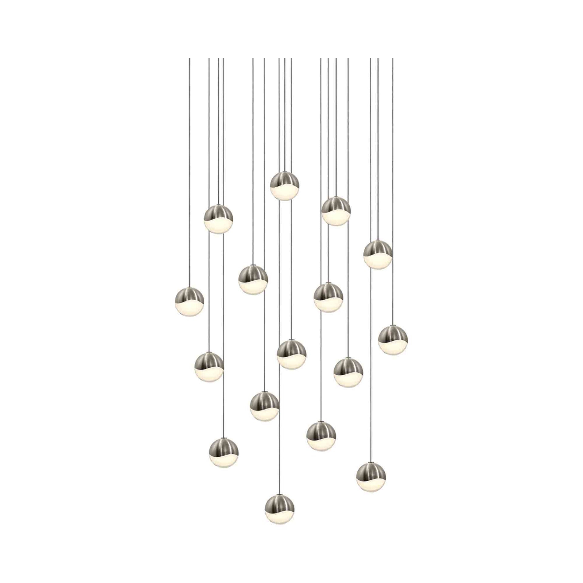 Satin Nickel 22.5" Square LED Pendant Light - Energy Star Certified