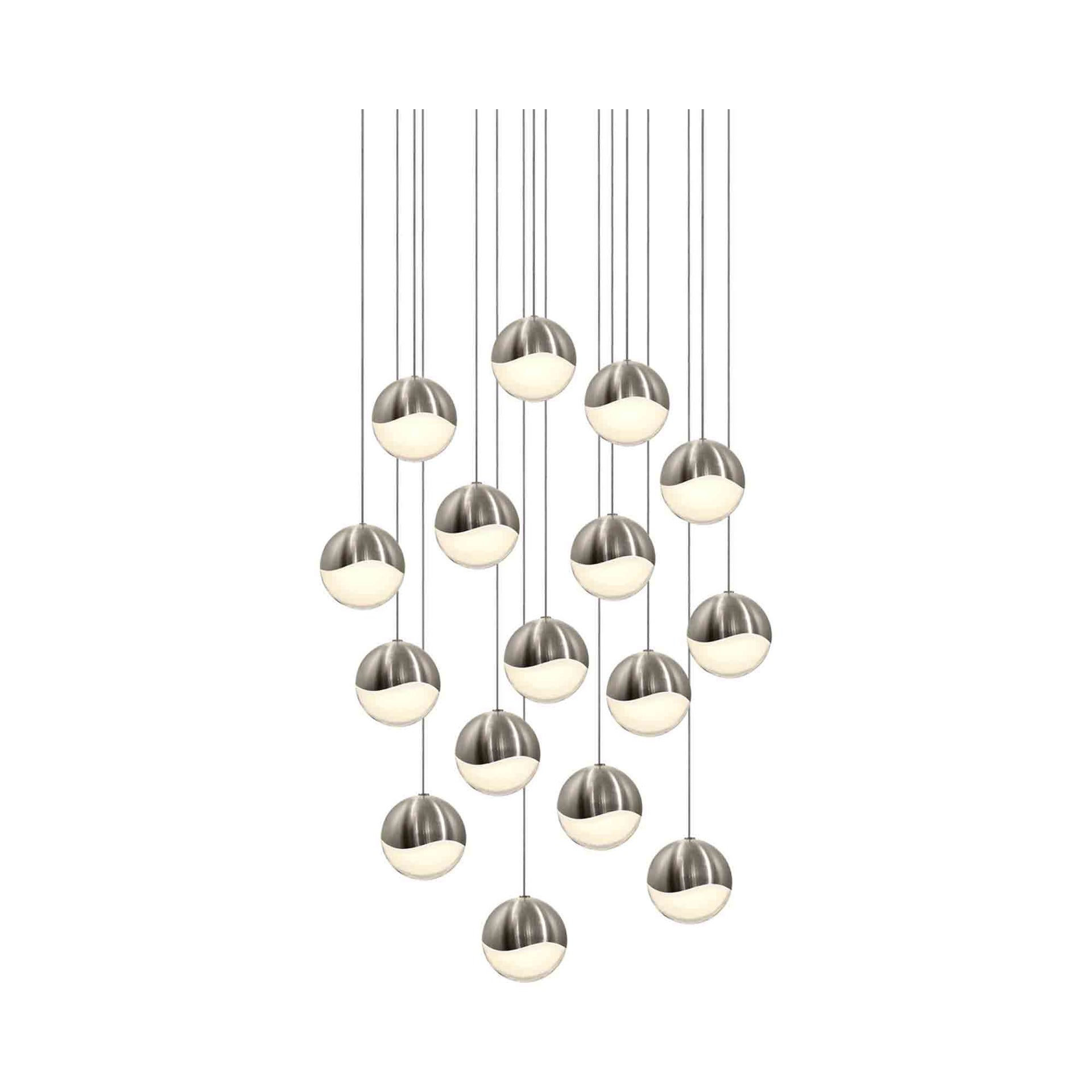Satin Nickel 23.75" Square LED Pendant Light, Energy Star Certified