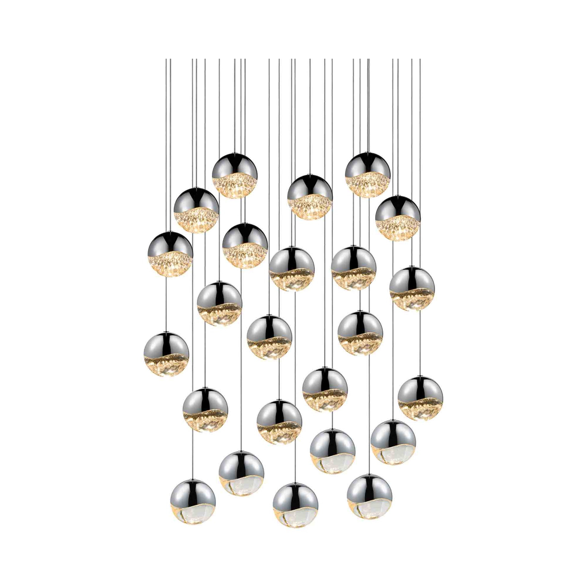 Contemporary Polished Chrome LED Globe Pendant