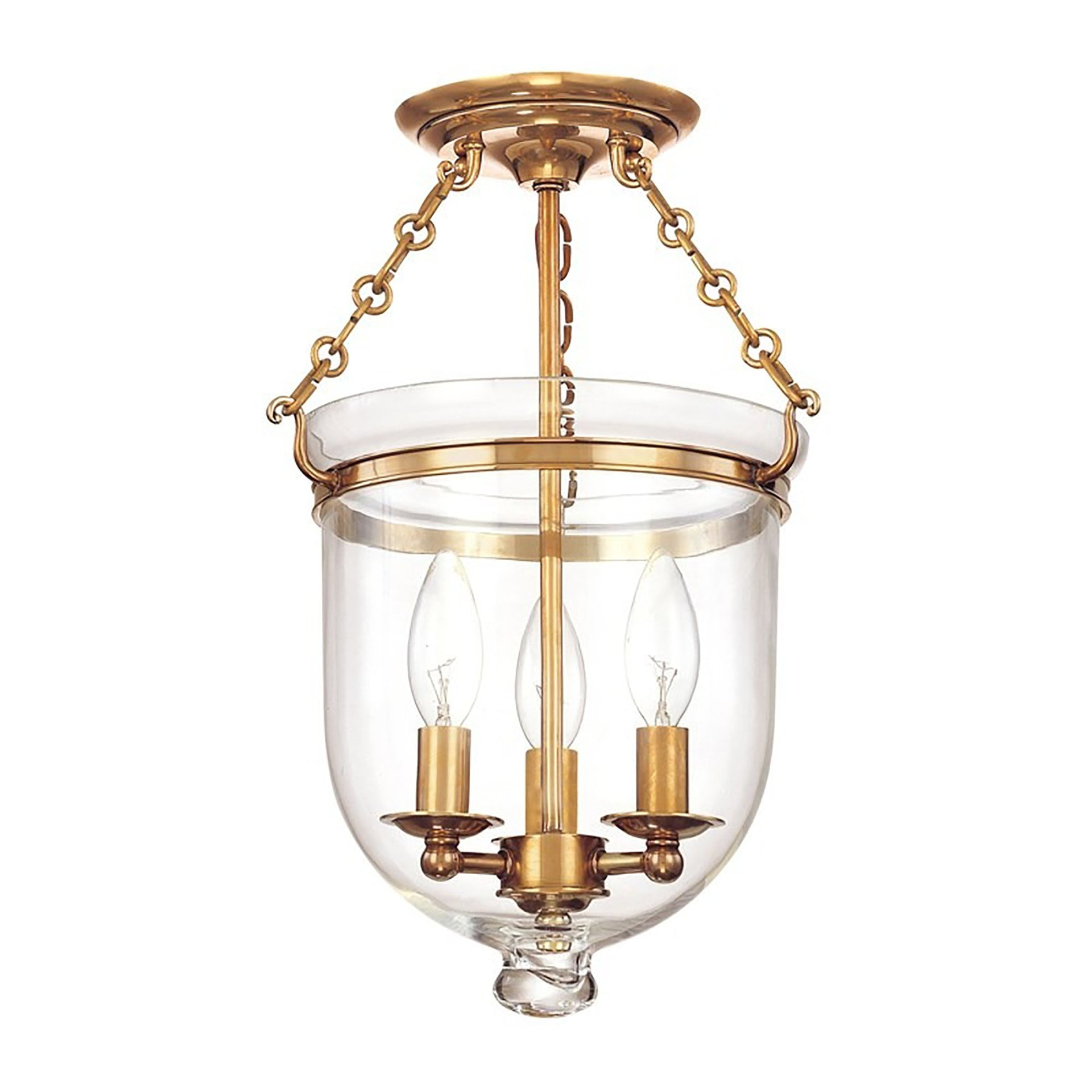Hudson Valley Lighting 251-C1 Hampton 3 Light 10" Wide Semi-Flush Ceiling Fixture - Nickel
