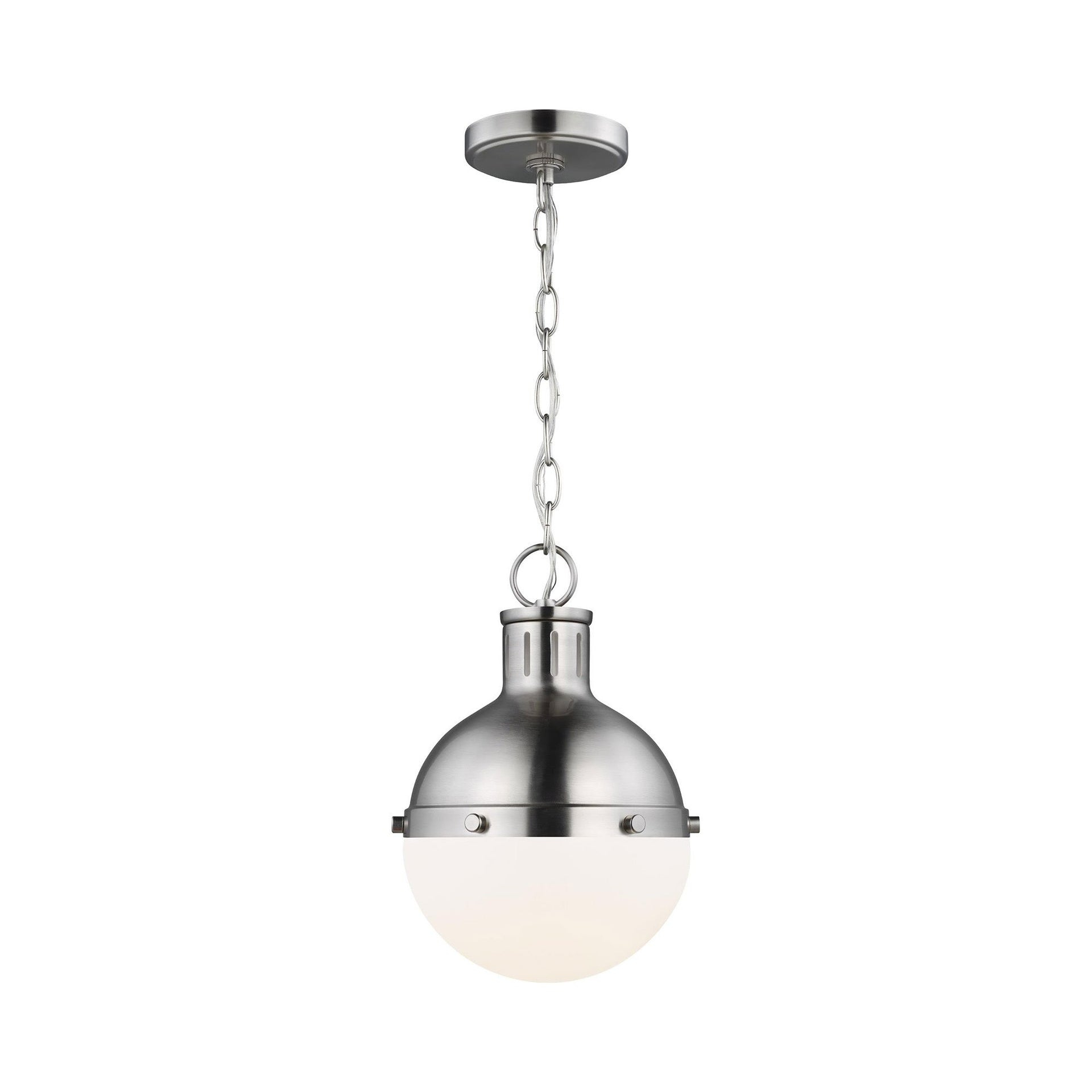 Brushed Nickel Mini Pendant with Glass Shade