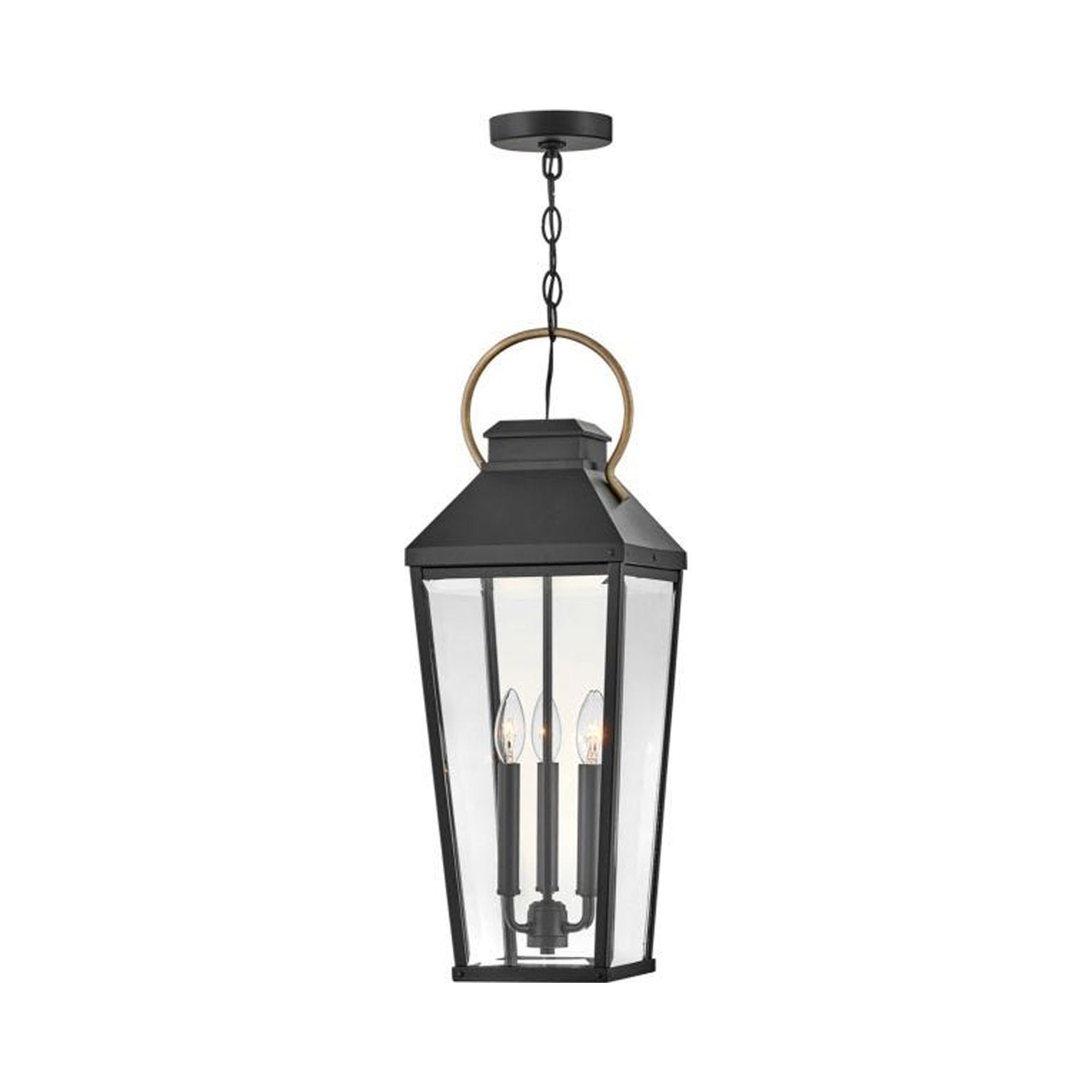 Renshaw Outdoor Pendant Light - Black / 9"Dia
