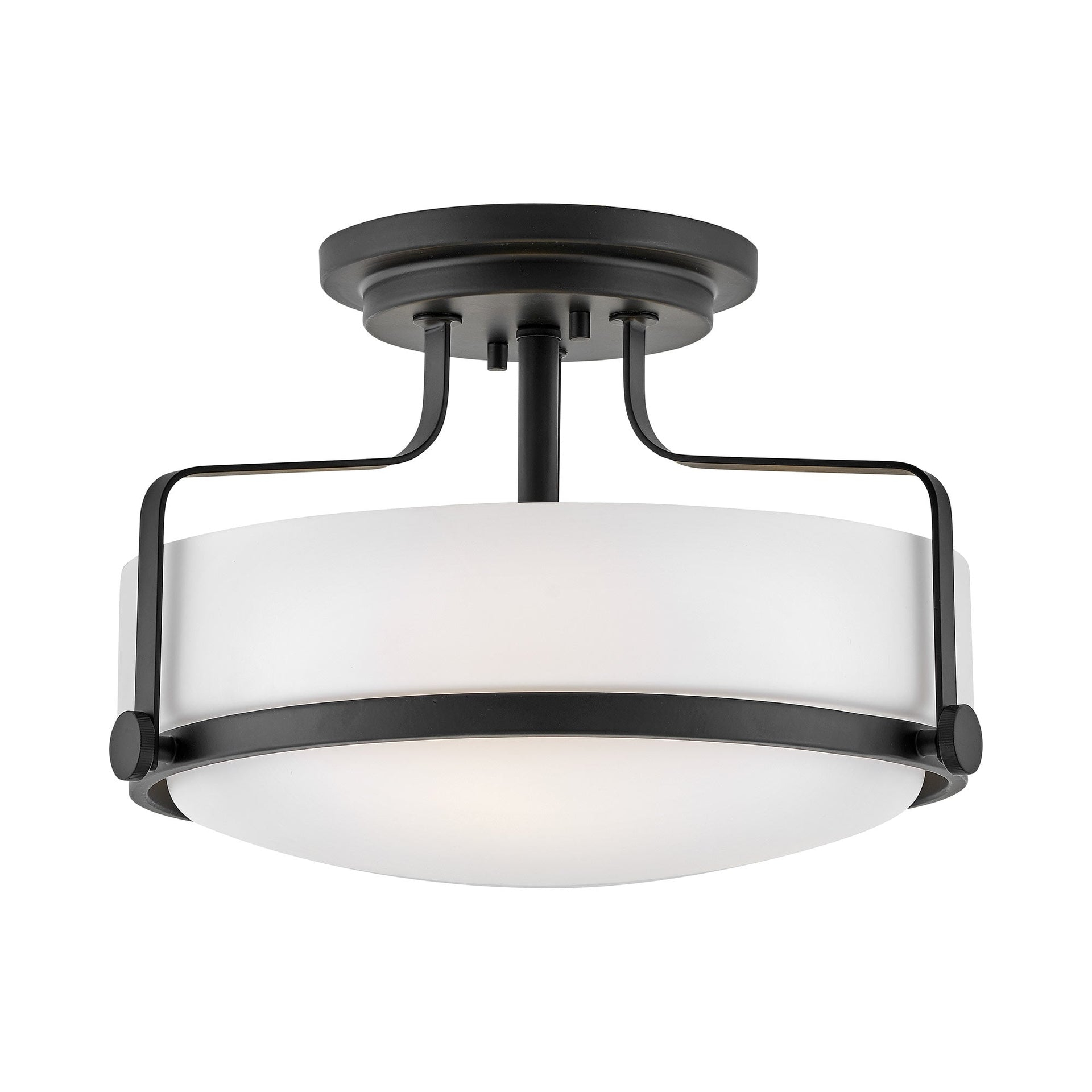 Transitional Etched Opal Globe Ceiling Light in Brushed Nickel