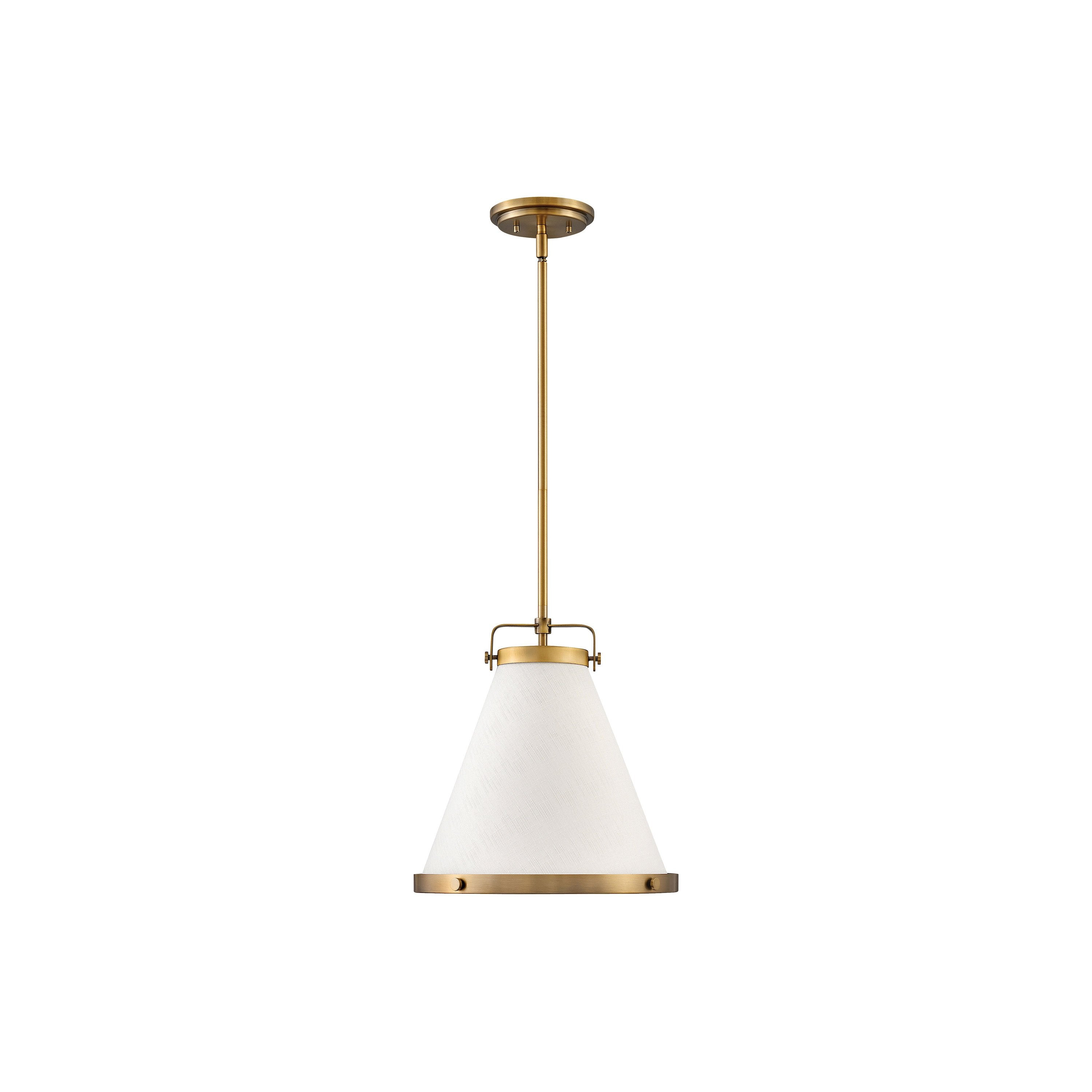 Transitional Oil Rubbed Bronze Pendant Light with Off-White Shade