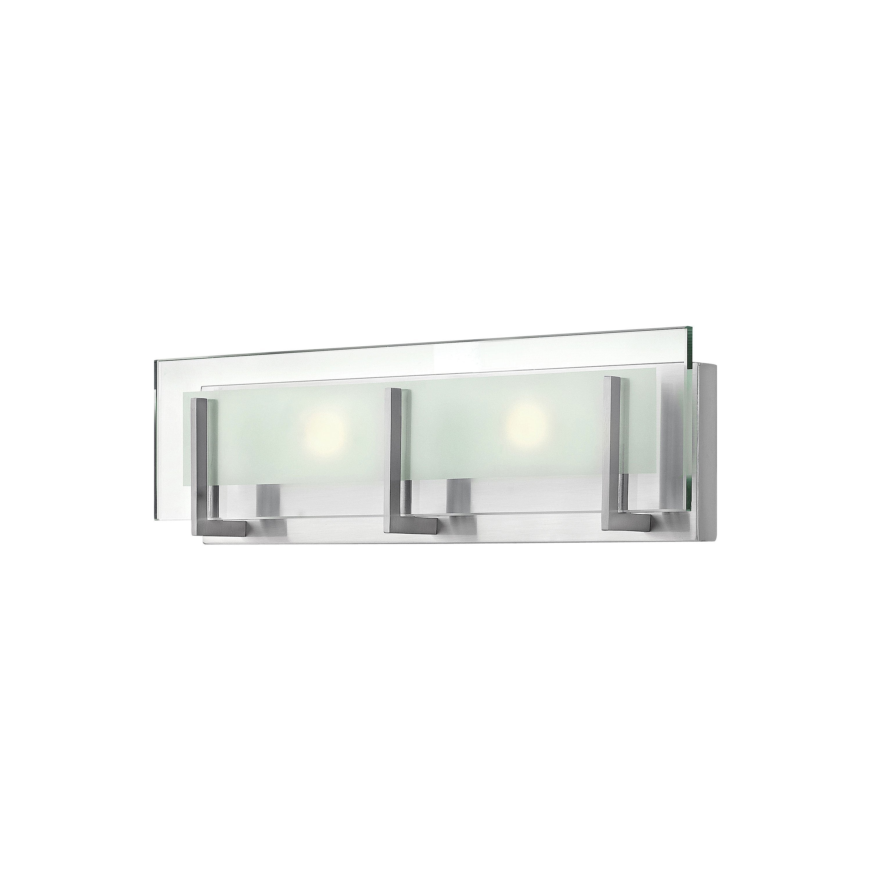 Latitude Sleek 6-Light Brushed Nickel Outdoor Bath Bar with Clear Etched Glass