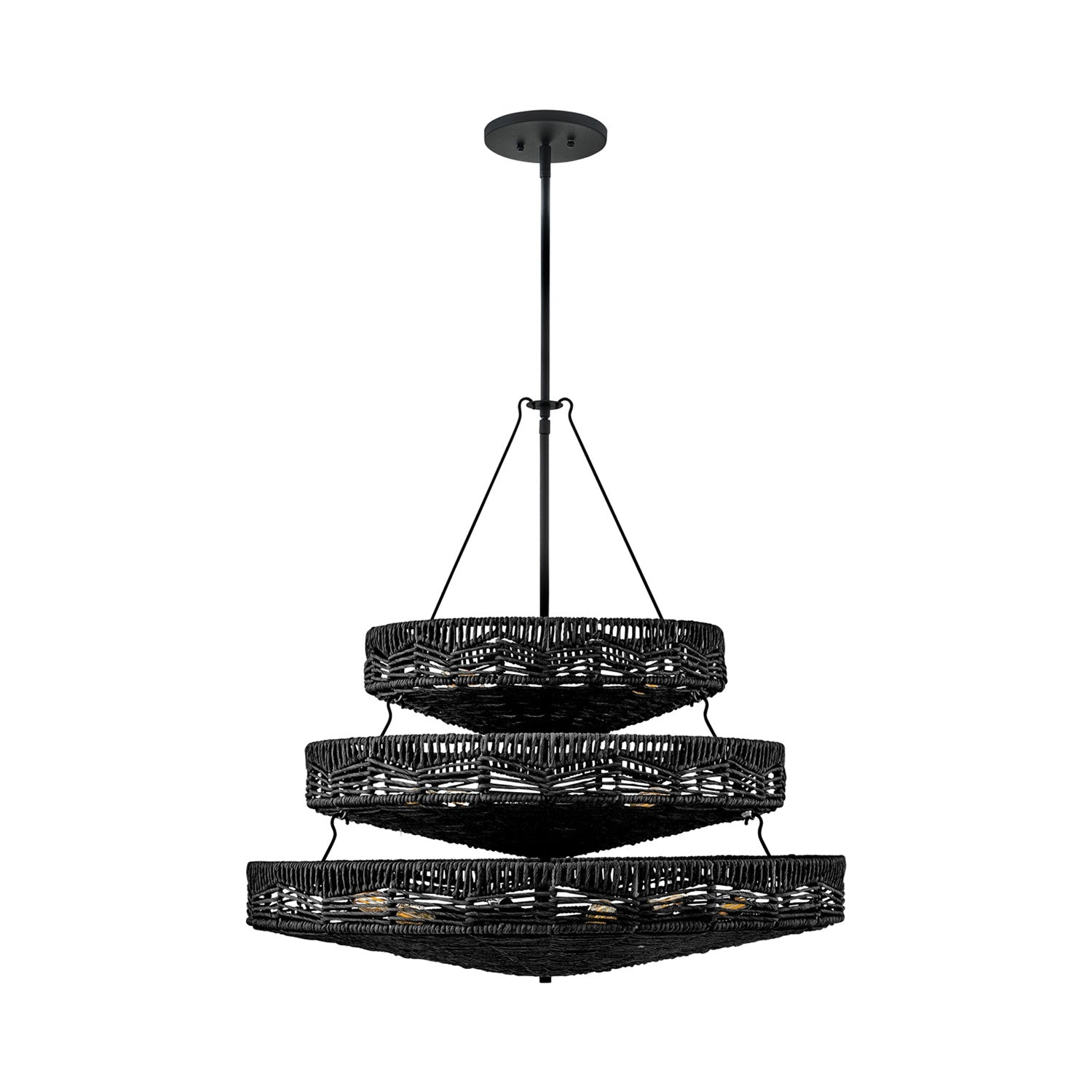 Ophelia Black Natural Finish 13-Light LED Chandelier