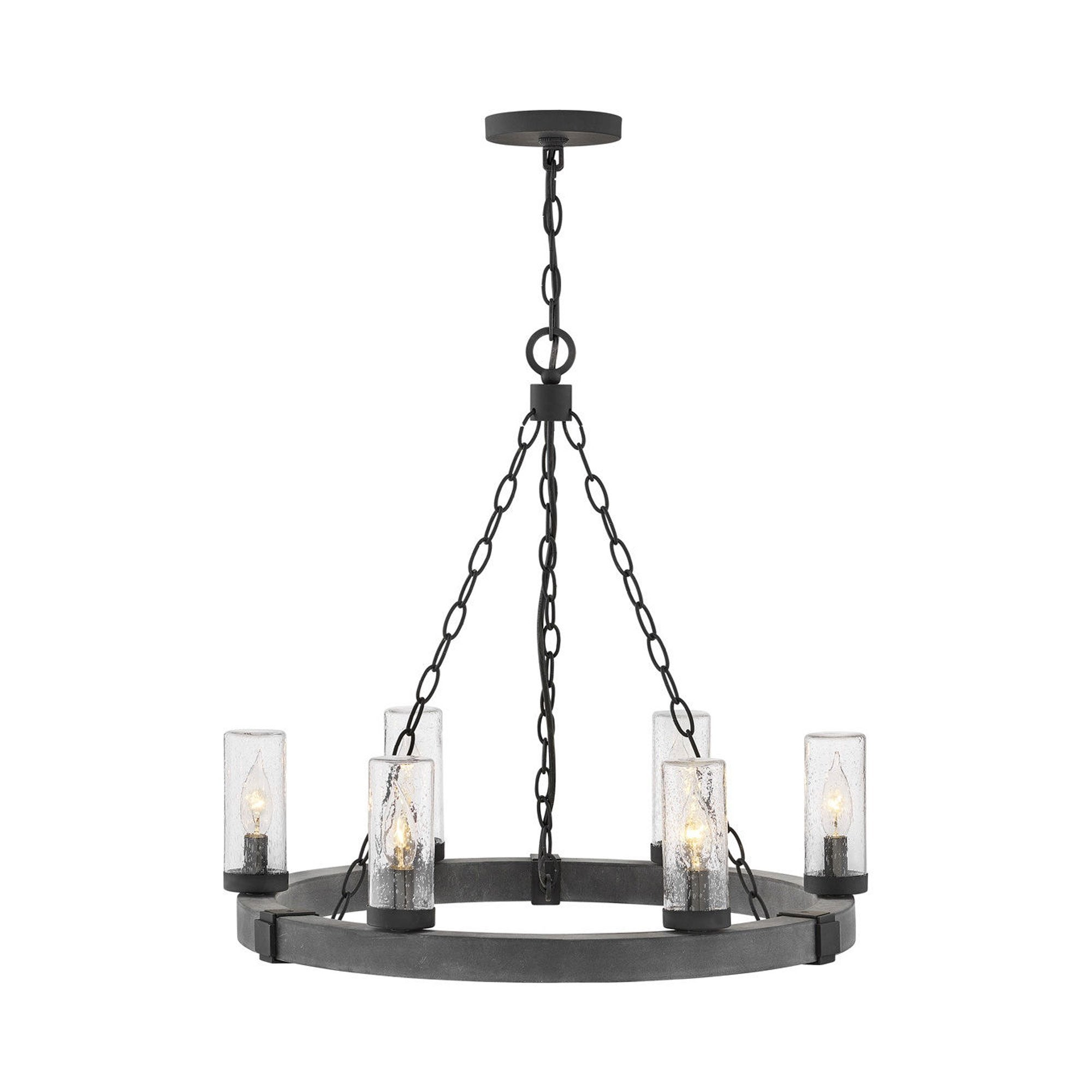 29206SQ-LL-Hinkley Lighting-Sawyer - 6 Light Medium Outdoor Hanging Lantern in Rustic Style - 24 Inches Wide by 23.25 Inches High-Sequoia Finish-LED