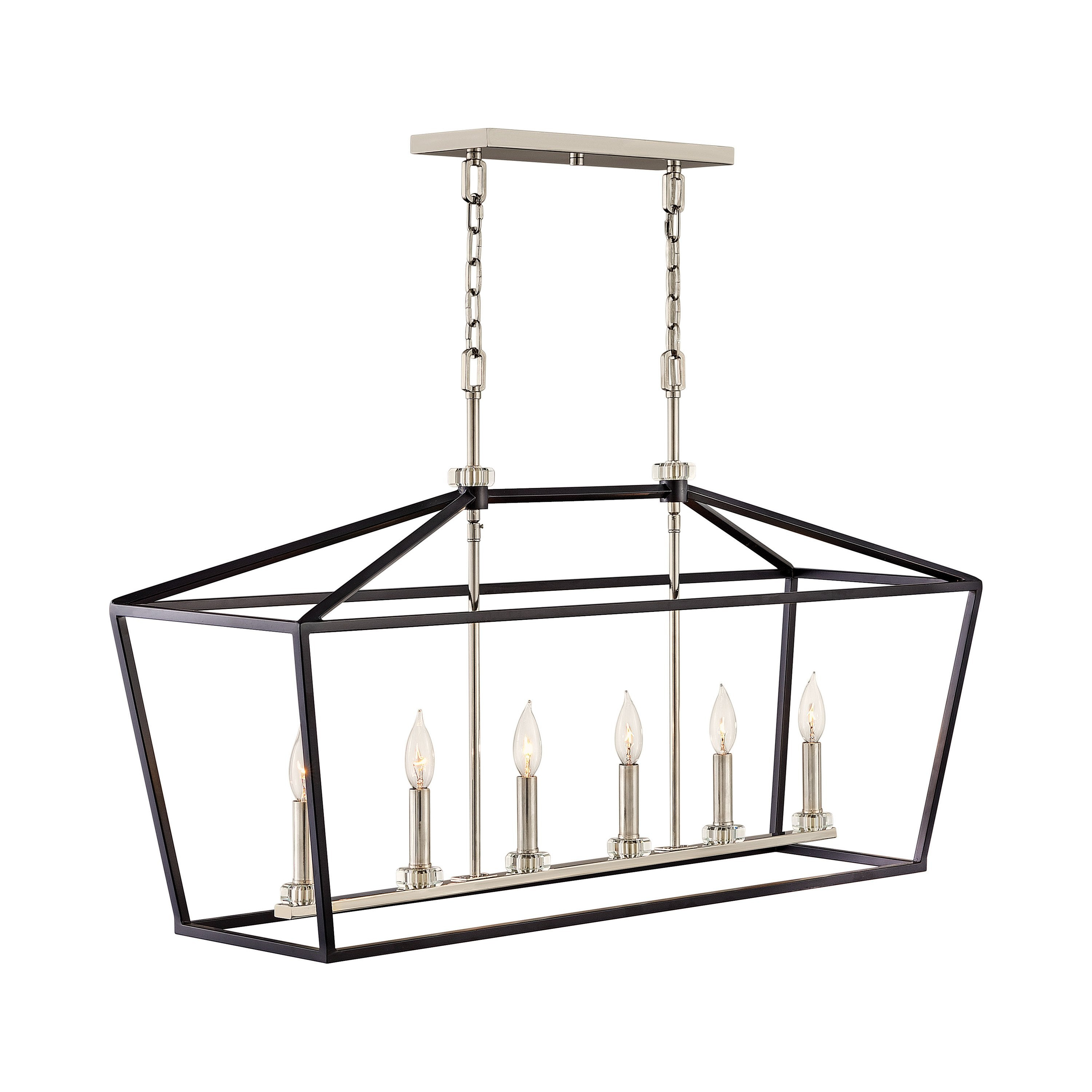Stinson 6 - Light Kitchen Island Linear Pendant with Crystal Accent