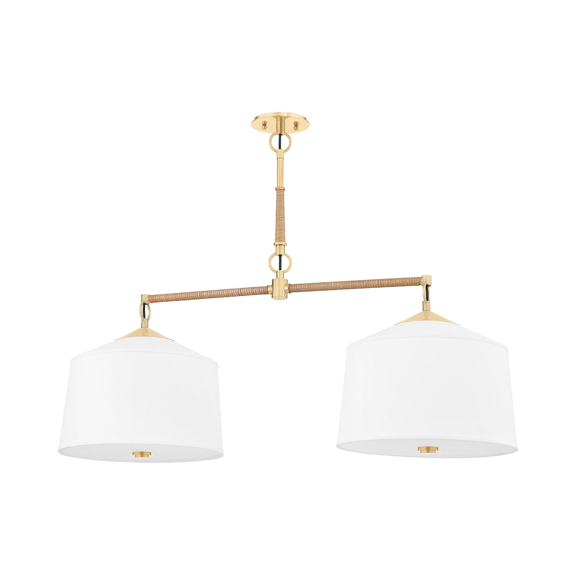 5240-AGB-Hudson Valley Lighting-White Plains - 2 Light Island-22.75 Inches Tall and 40 Inches Wide