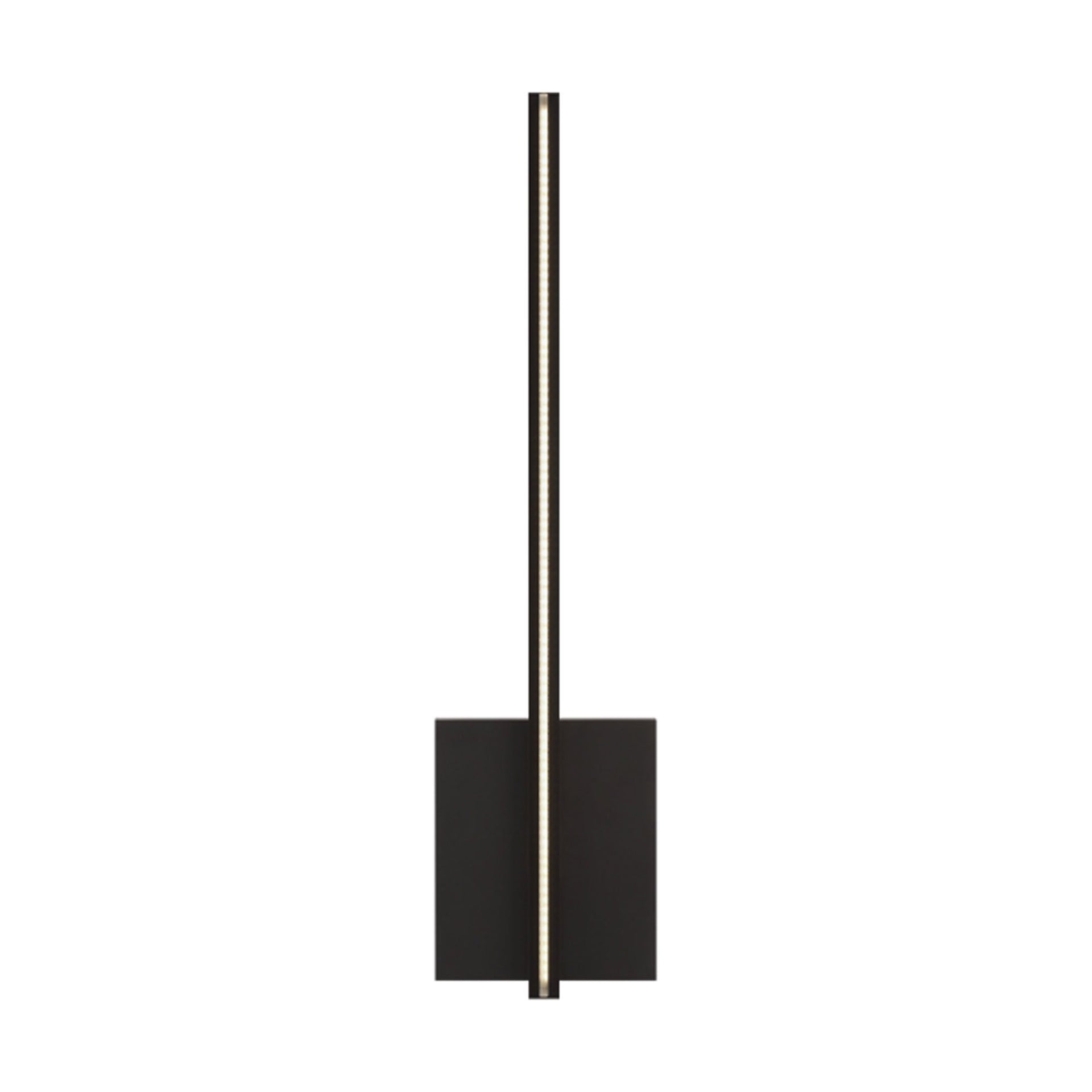 Slim Vertical Matte Black LED Wall Sconce with Acrylic Shade
