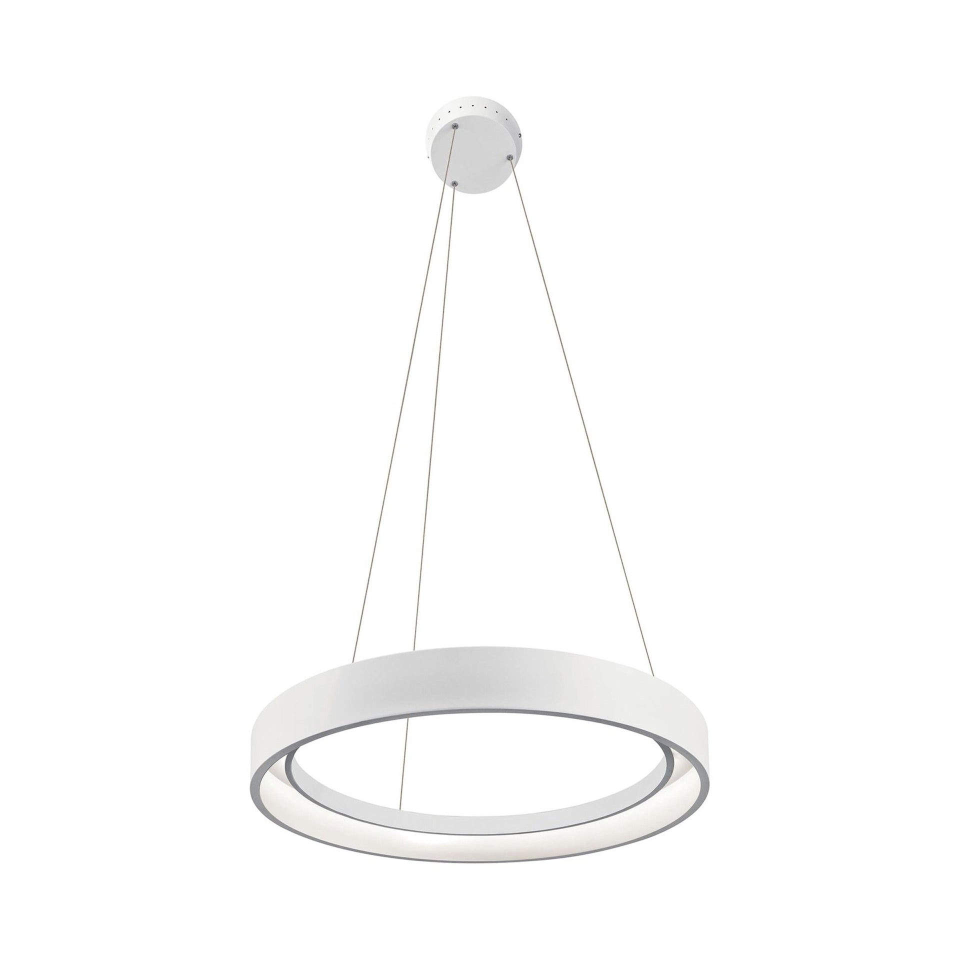 Textured White Acrylic LED Pendant with Dimmable Cool White Light