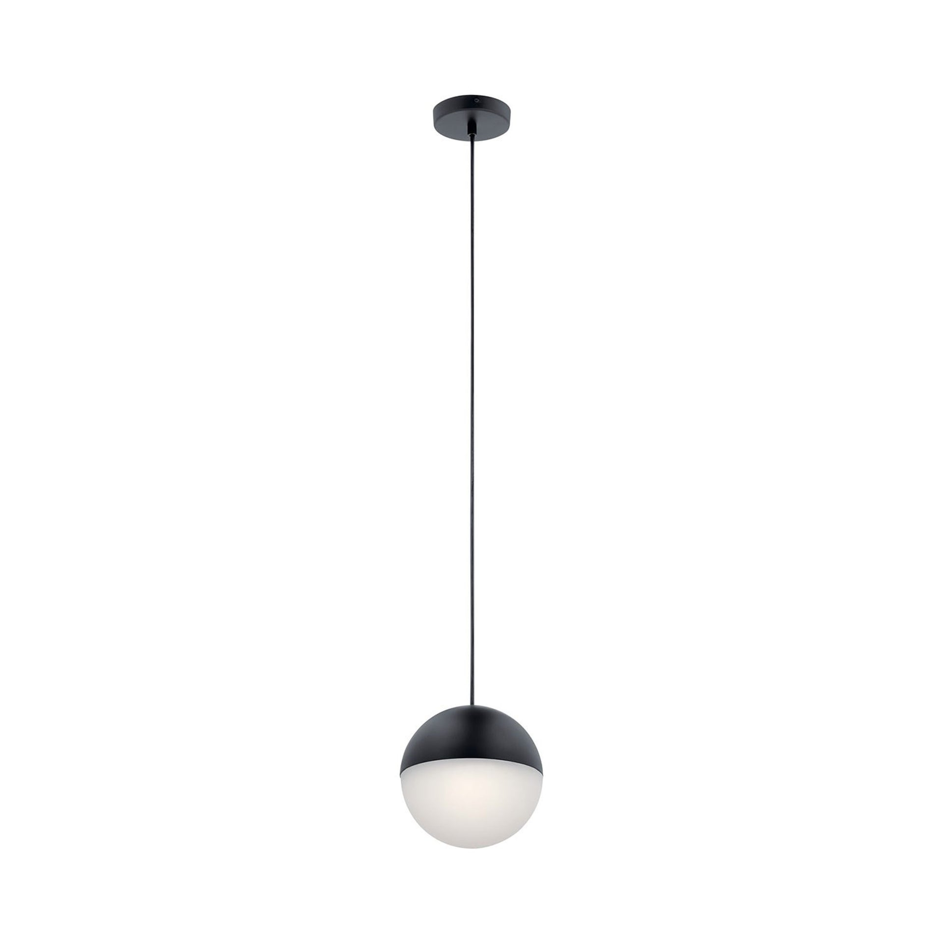 7.75 Inch 1 Led Mini Pendant-Matte Black Finish-Etched Glass Color   -Traditional Installation Elan Lighting 83854Mbkwh