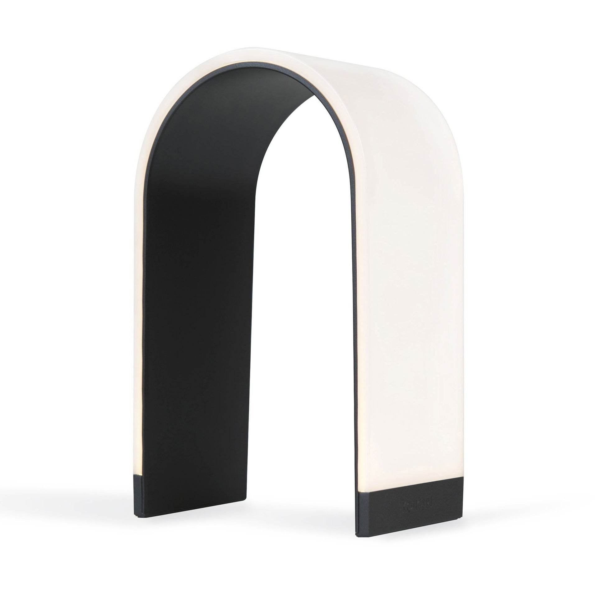 Metallic Black Arch LED Table Lamp with Aluminum Finish