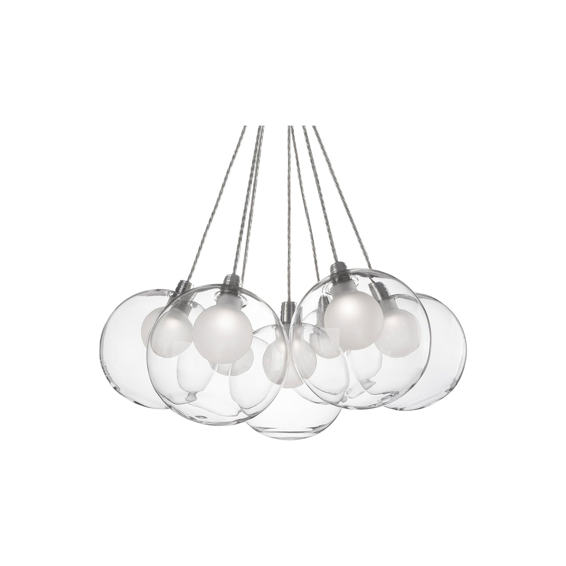 Bolla 7 - Light Glass Dimmable LED Sphere Chandelier