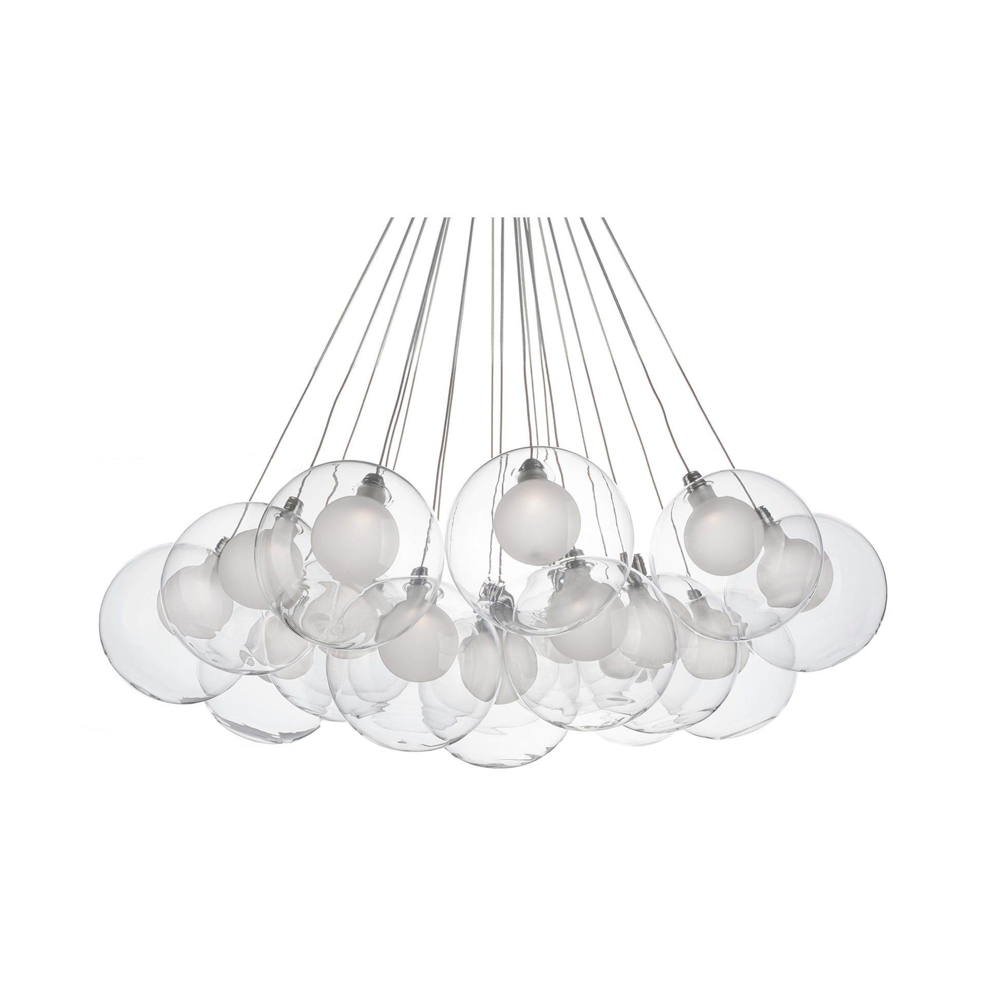 Bolla 19 - Light Glass Dimmable LED Sphere Chandelier