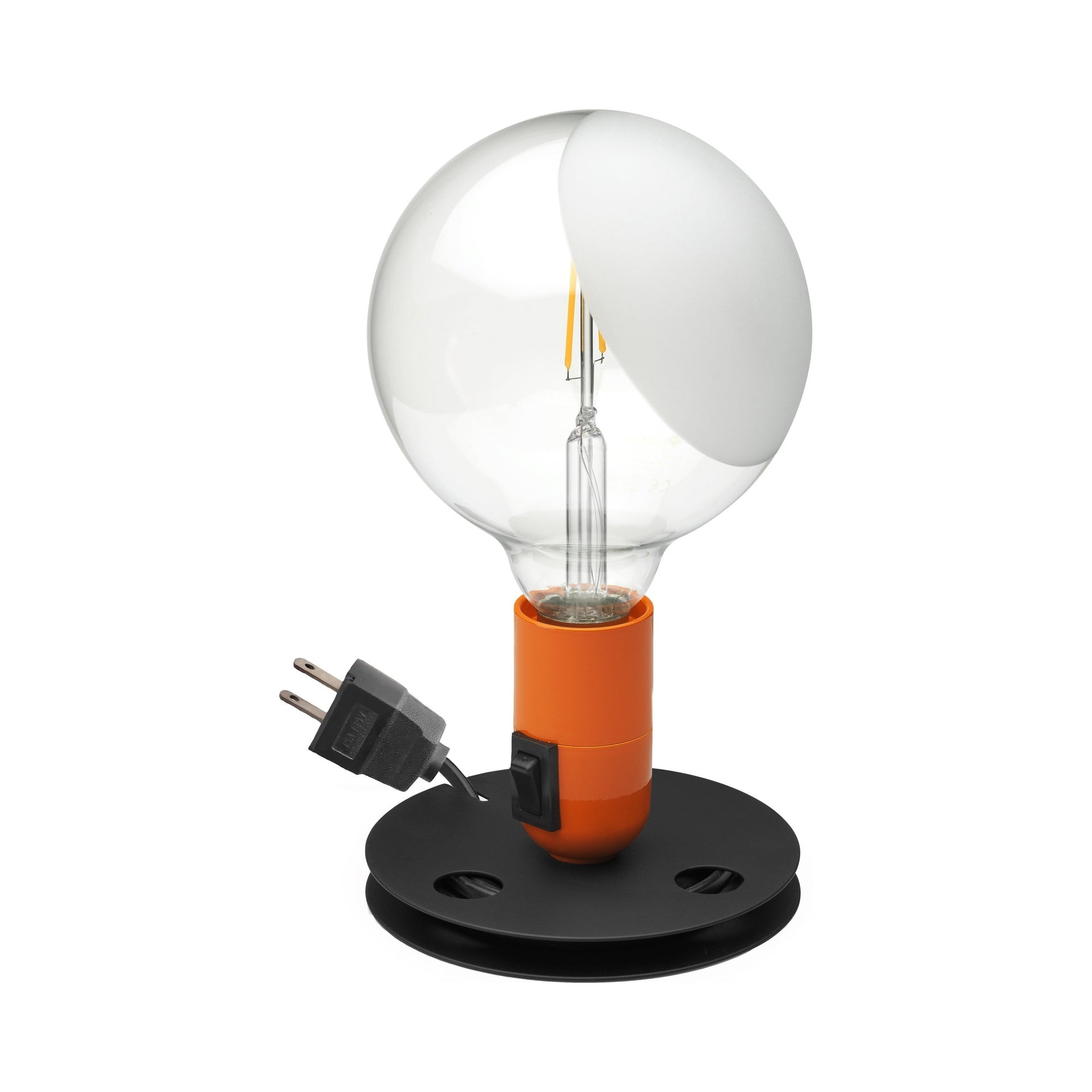 Achille Castiglioni Orange Black LED Table Lamp with Aluminum Base