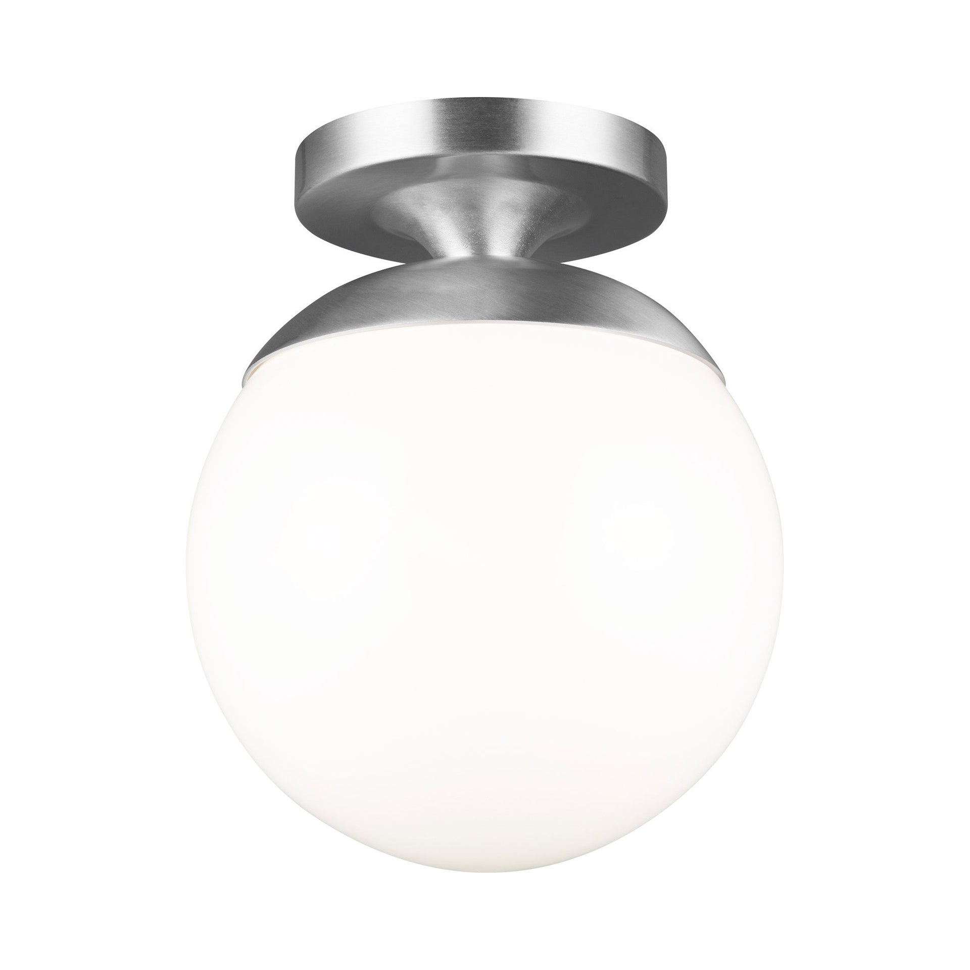 Satin Aluminum 8" Globe Semi Flush Mount Light