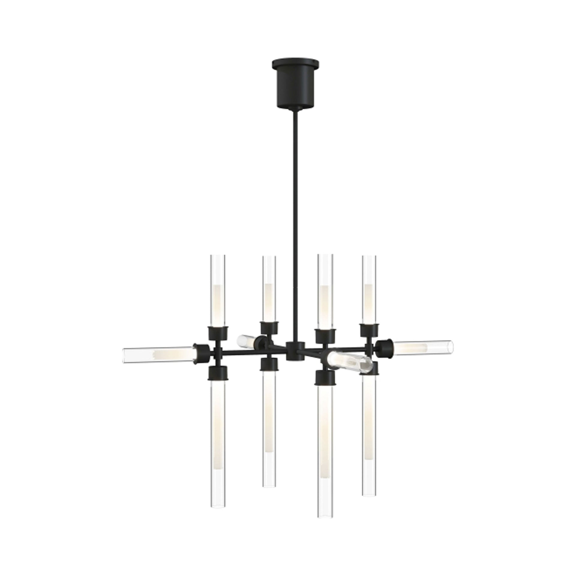 Luminous Elegance 12-Light LED Chandelier in Natural Brass