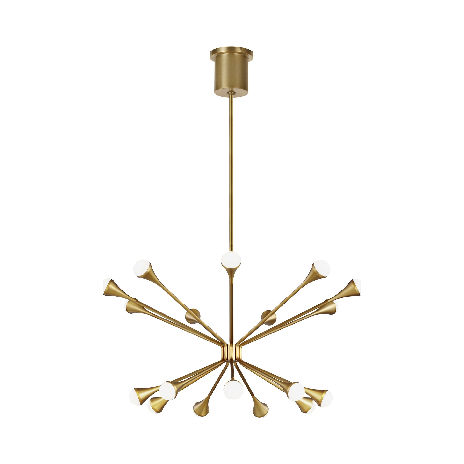 Aged Brass 18-Light LED Chandelier with Orbed Diffusers