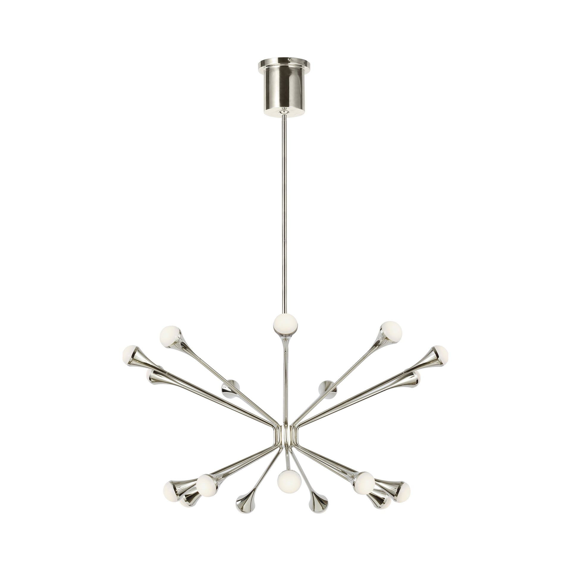 Polished Nickel 18-Light LED Chandelier with Orbed Diffusers