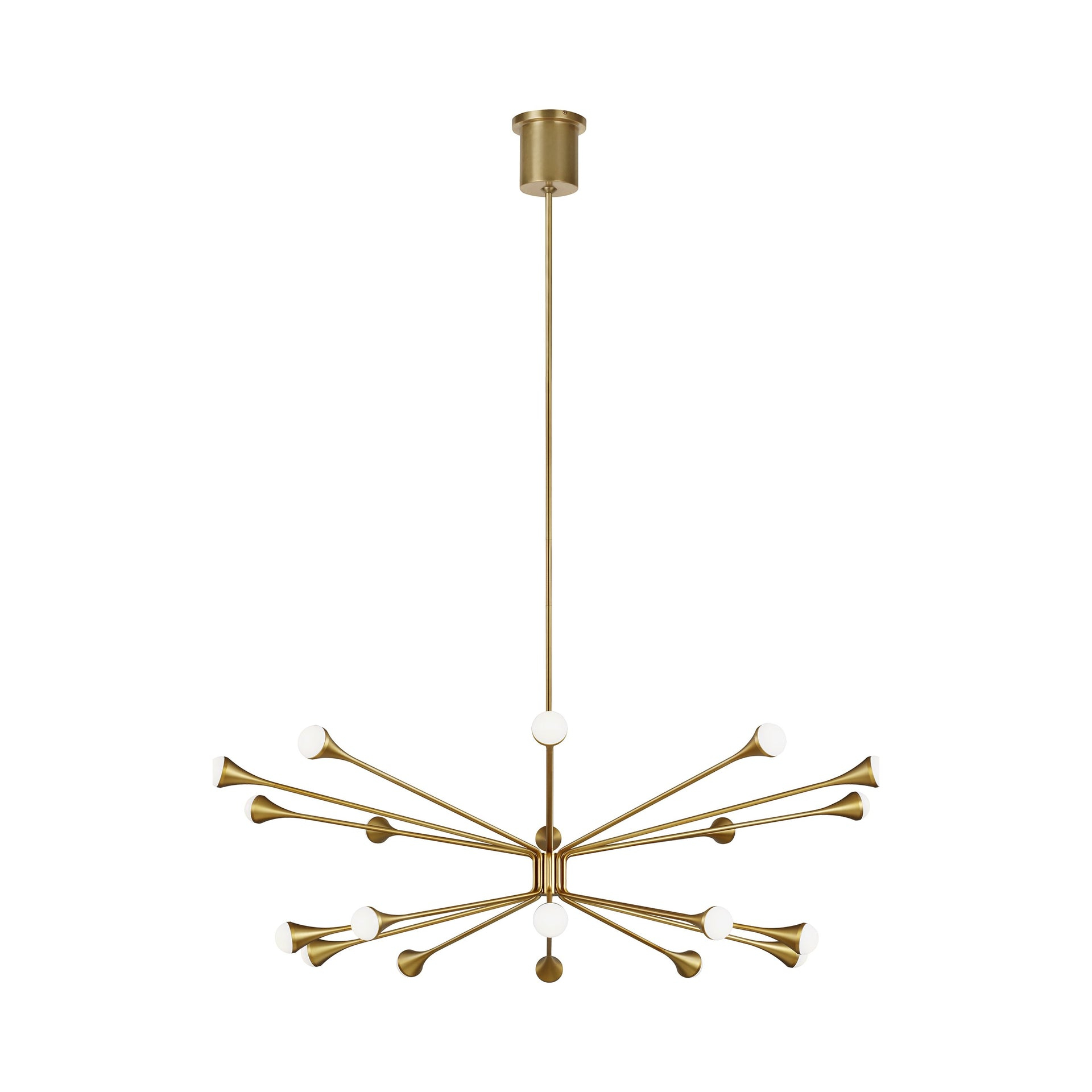 Aged Brass 20-Light LED Mid-Century Modern Chandelier