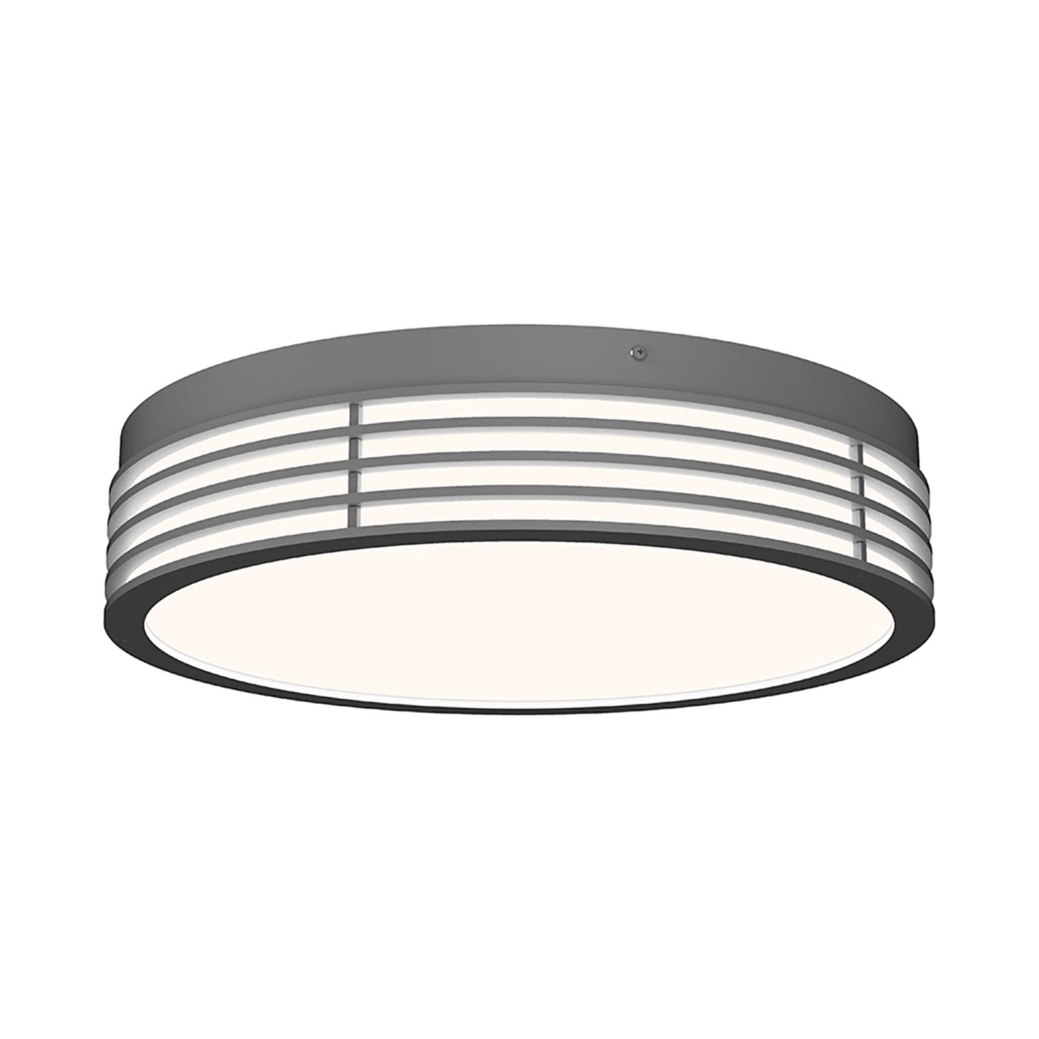 Marue 14.75" Textured Gray Glass LED Drum Surface Mount
