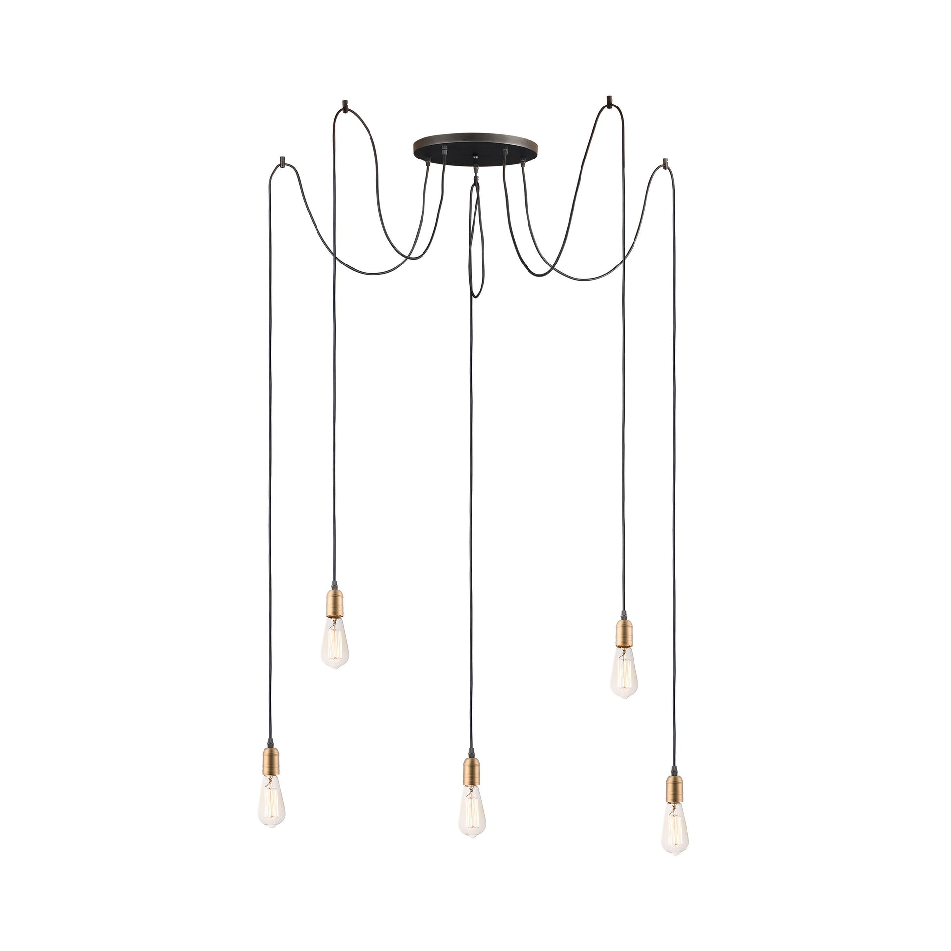 Maxim Lighting Early Electric 5 - Light Pendant in  Black/Antique Brass