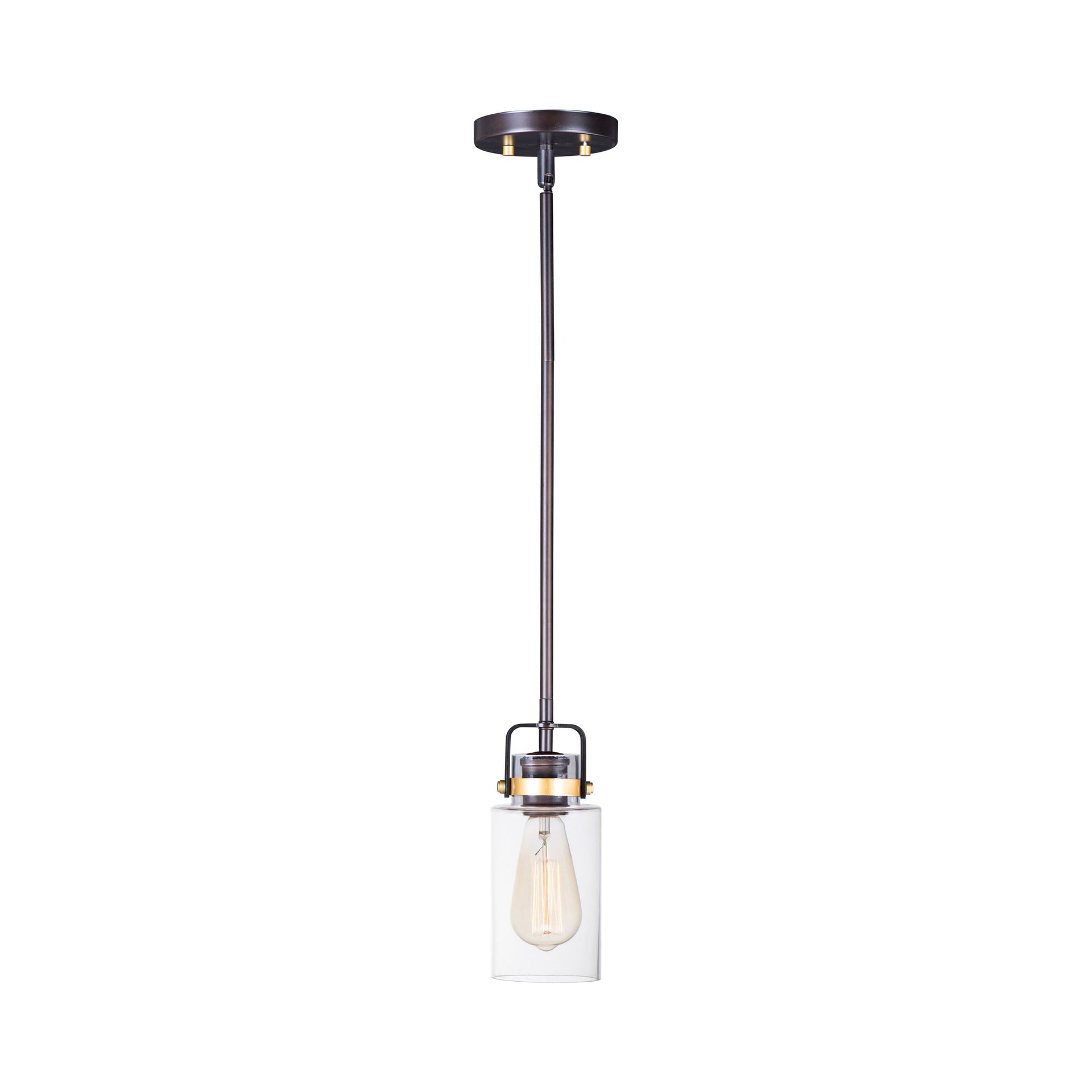Maxim 91070CLBZGLD 5 in. Magnolia One-Light Mini Pendant Ceiling Light, Bronze & Gold