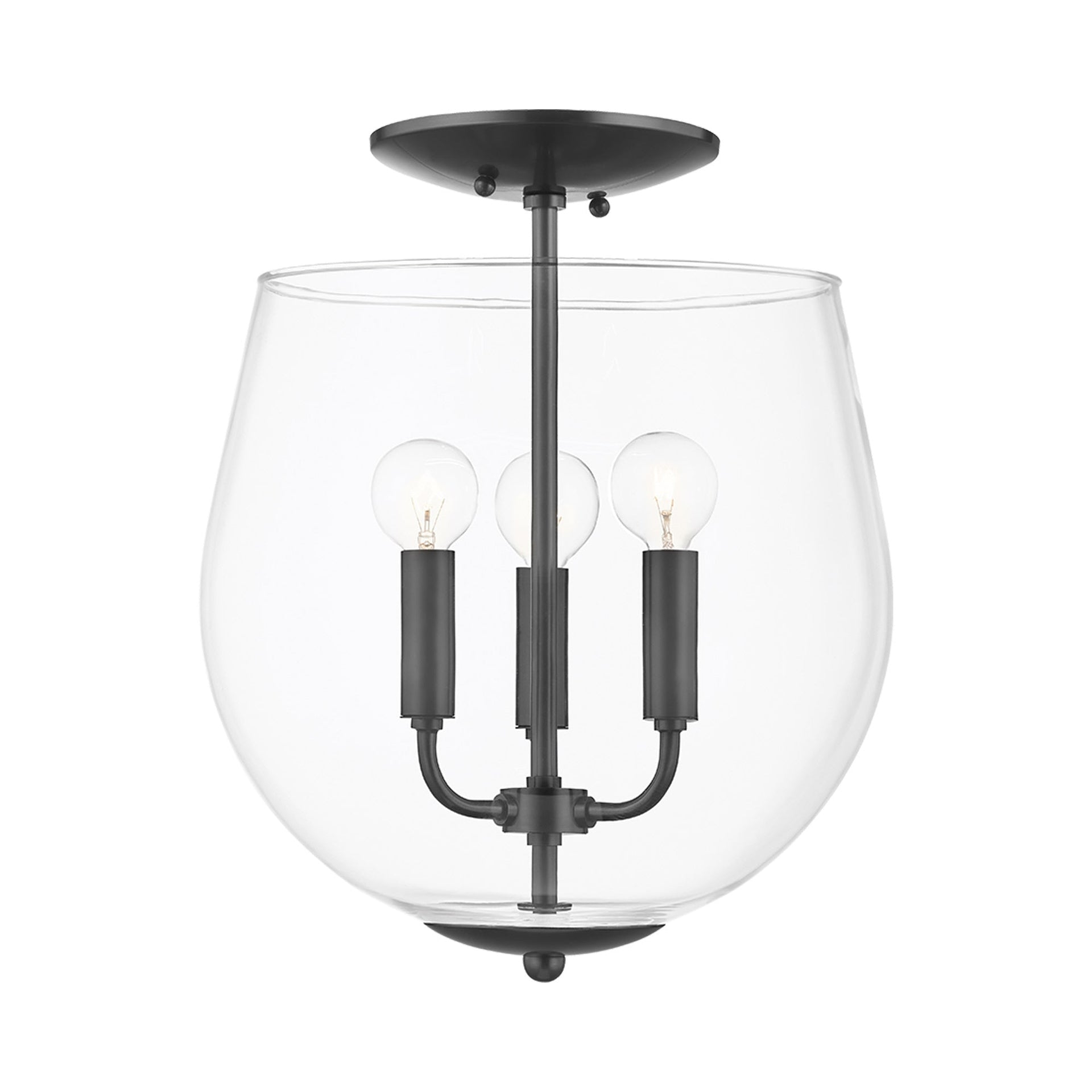 Mitzi Bobbi 3 - Light Semi-Flush Mount in  Old Bronze Clear Shade