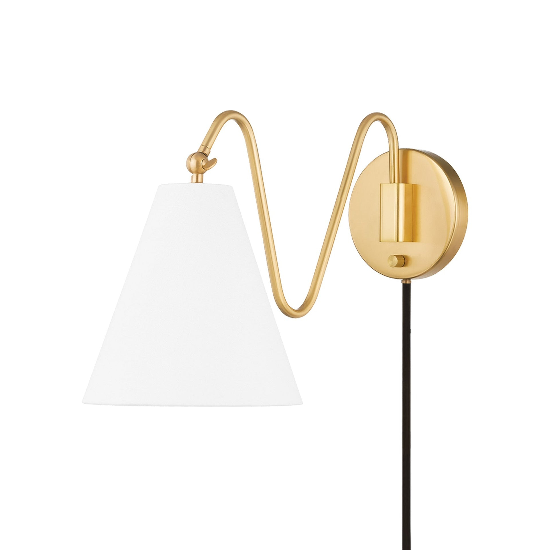 Dellon Single Plug-In Sconce - Antique Brass / Single